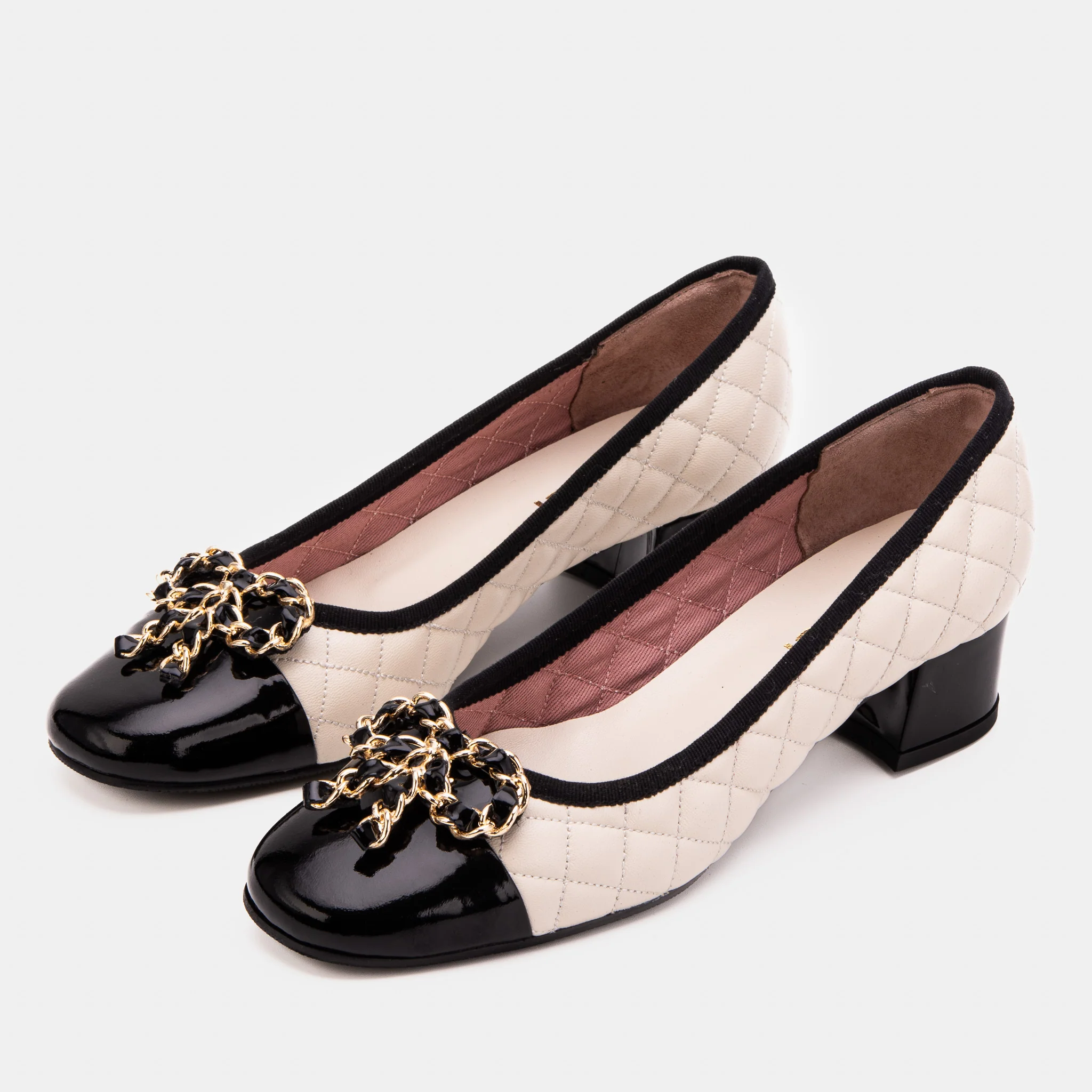 The Bellarose Ivory Quilted Leather Women Heel - Image 6