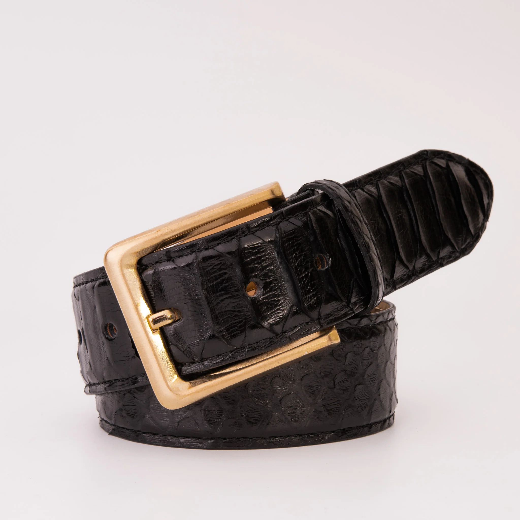 The Bethesda Black pythn Sneak Leather Belt - Image 8