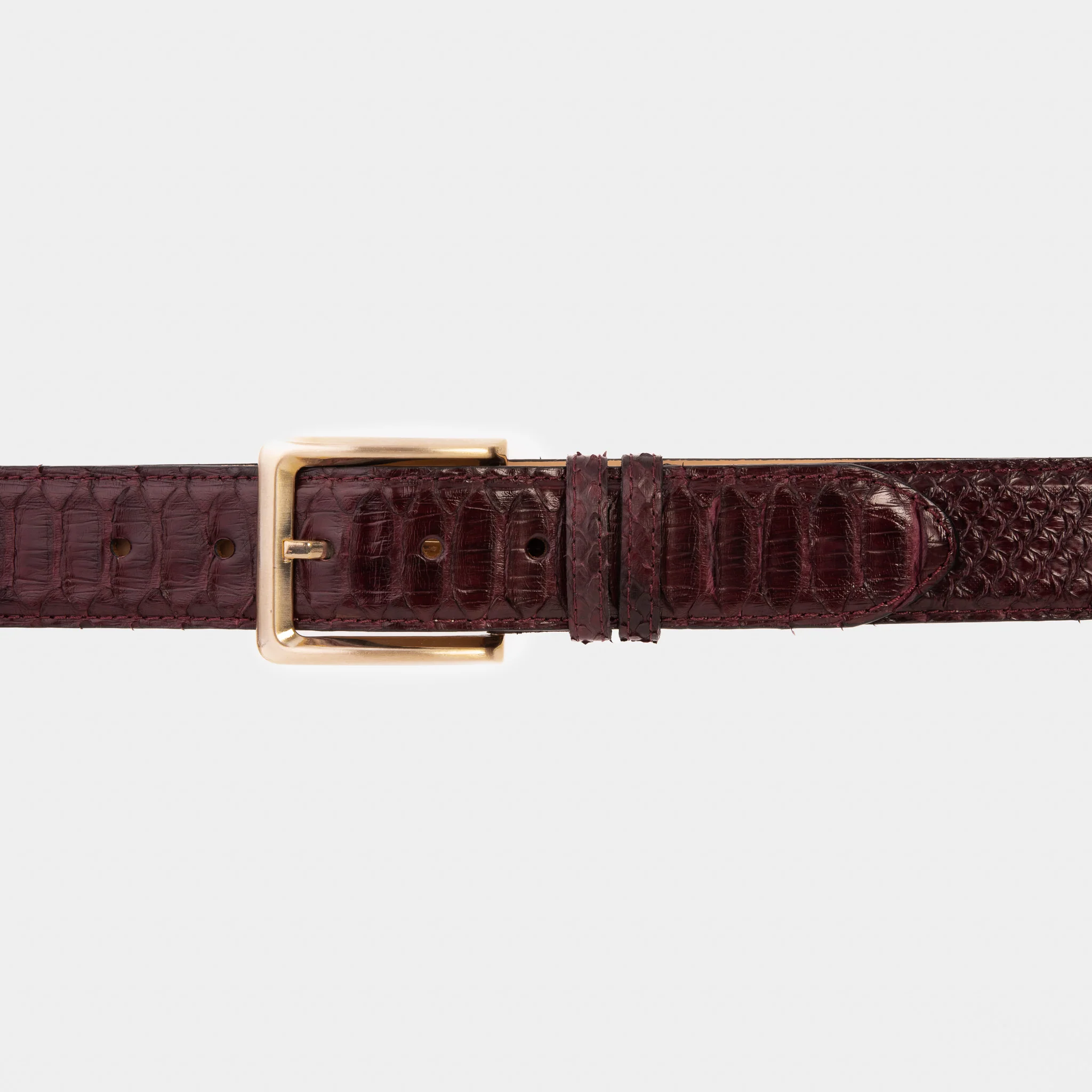 The Bethesda Burgundy pythn Sneak Leather Belt - Image 2