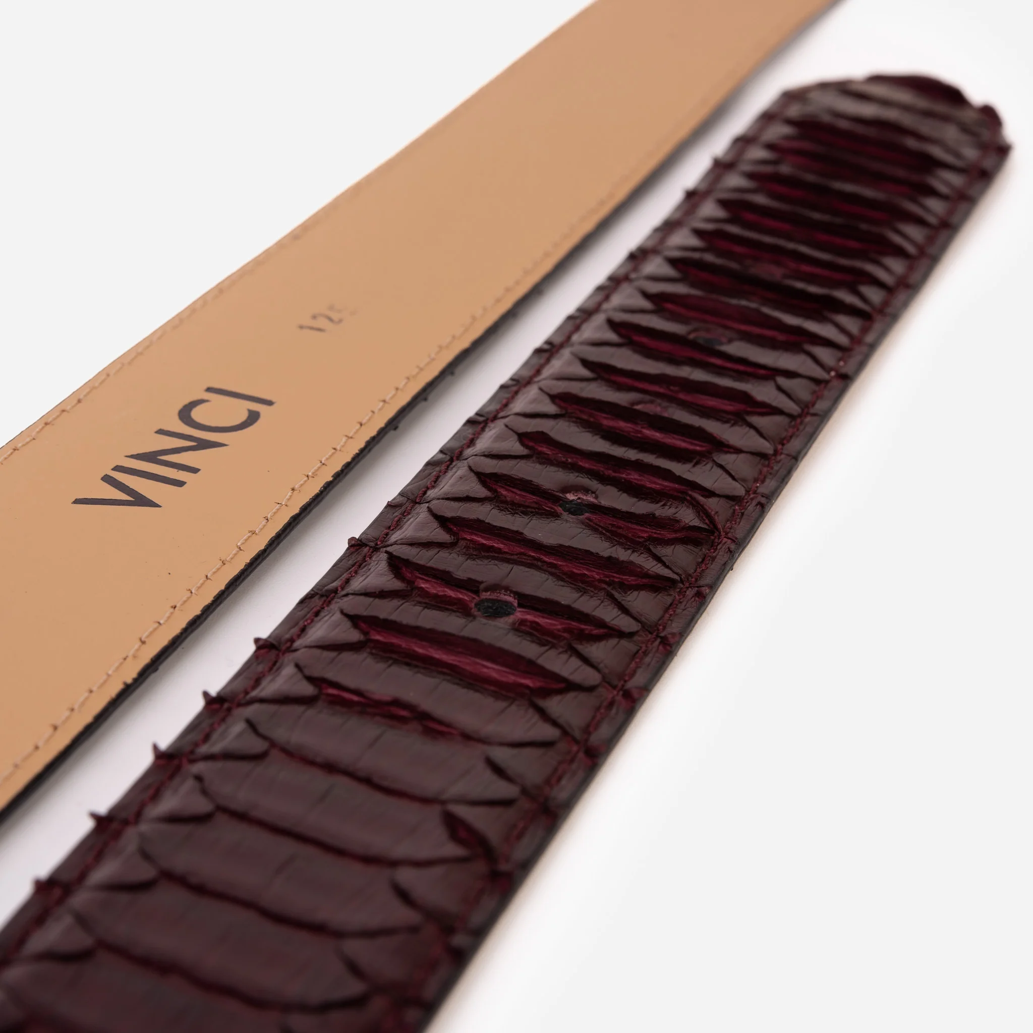 The Bethesda Burgundy pythn Sneak Leather Belt - Image 4