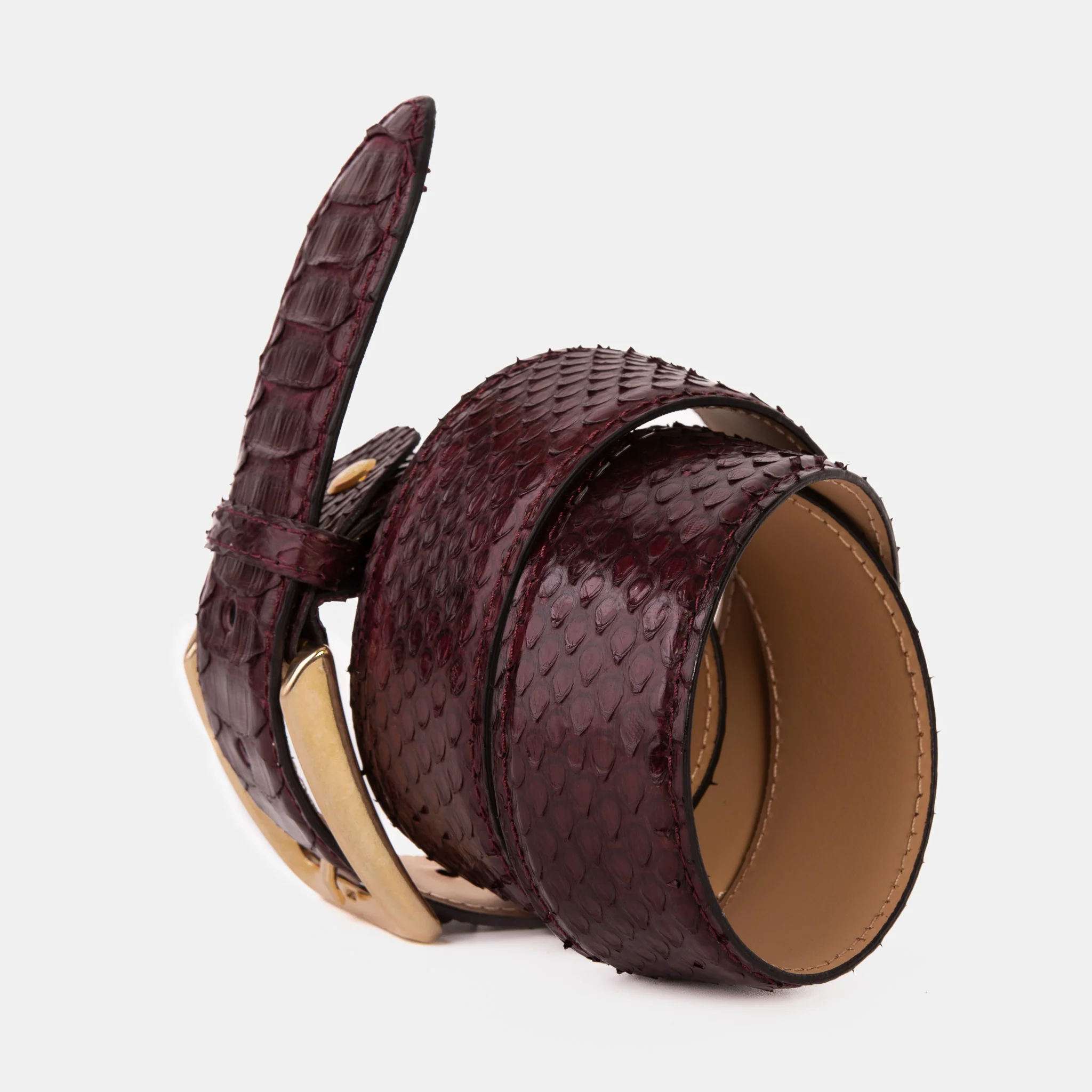 The Bethesda Burgundy pythn Sneak Leather Belt - Image 7