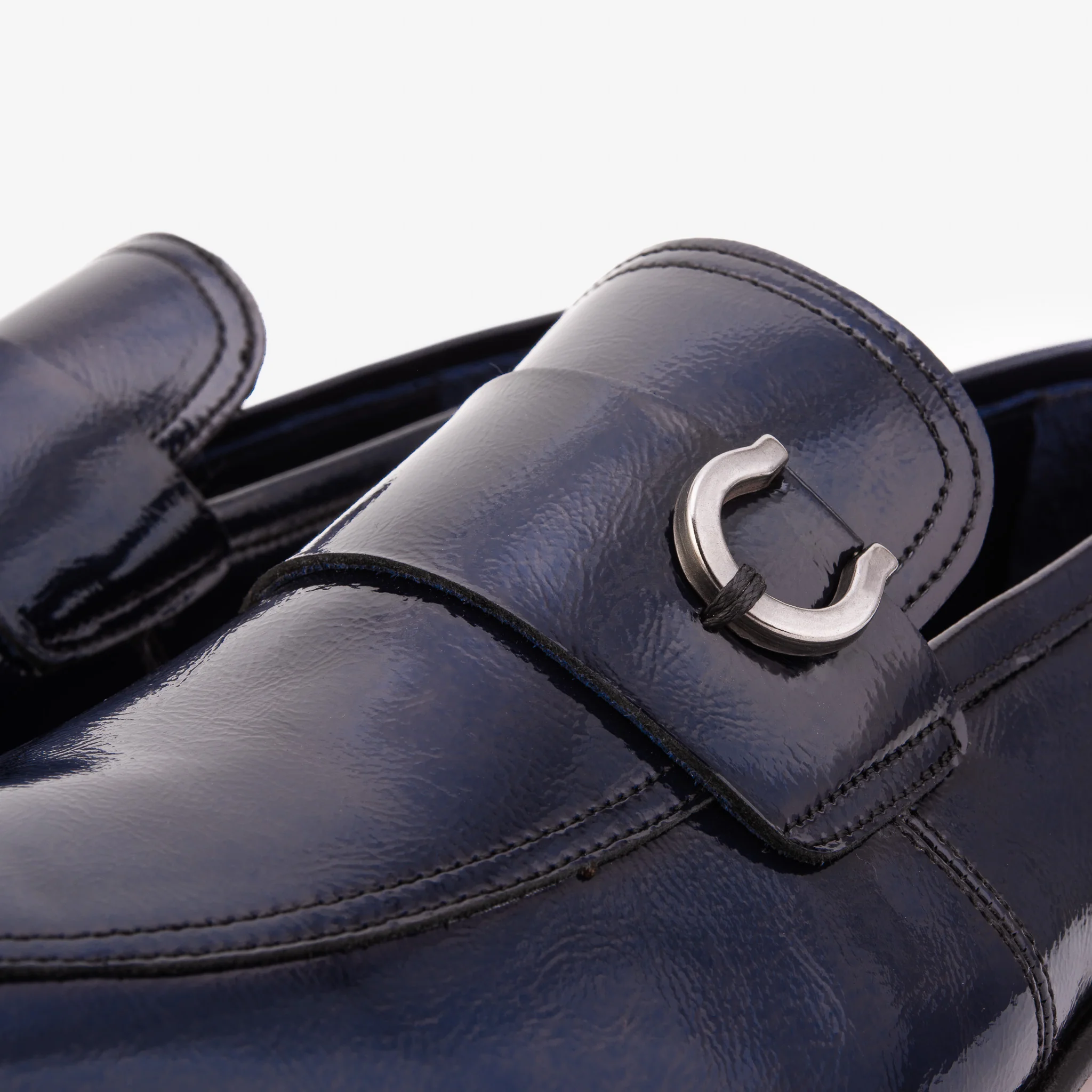 The Blackwell Navy Patent Bit Loafer Men Shoe - Image 3