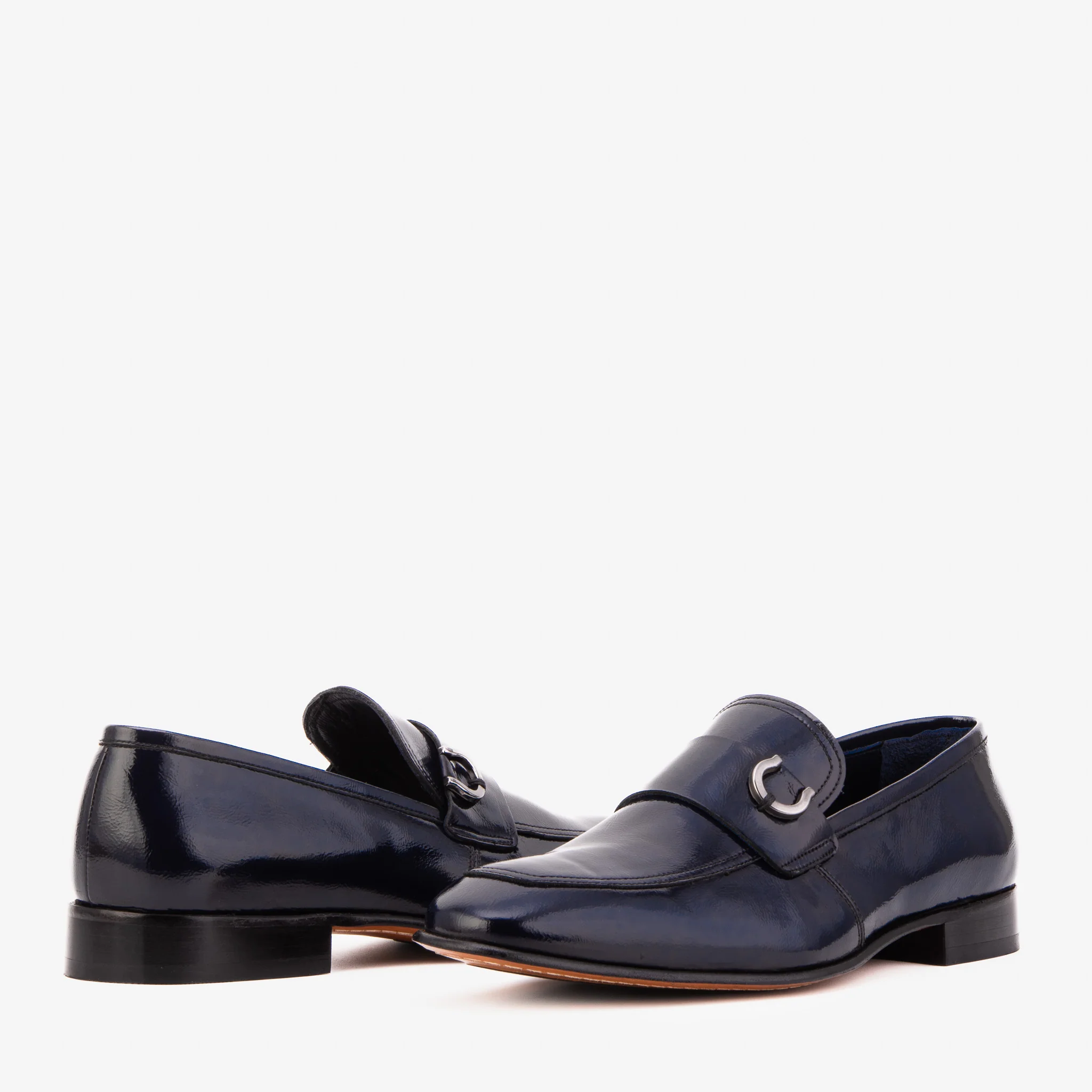 The Blackwell Navy Patent Bit Loafer Men Shoe - Image 5