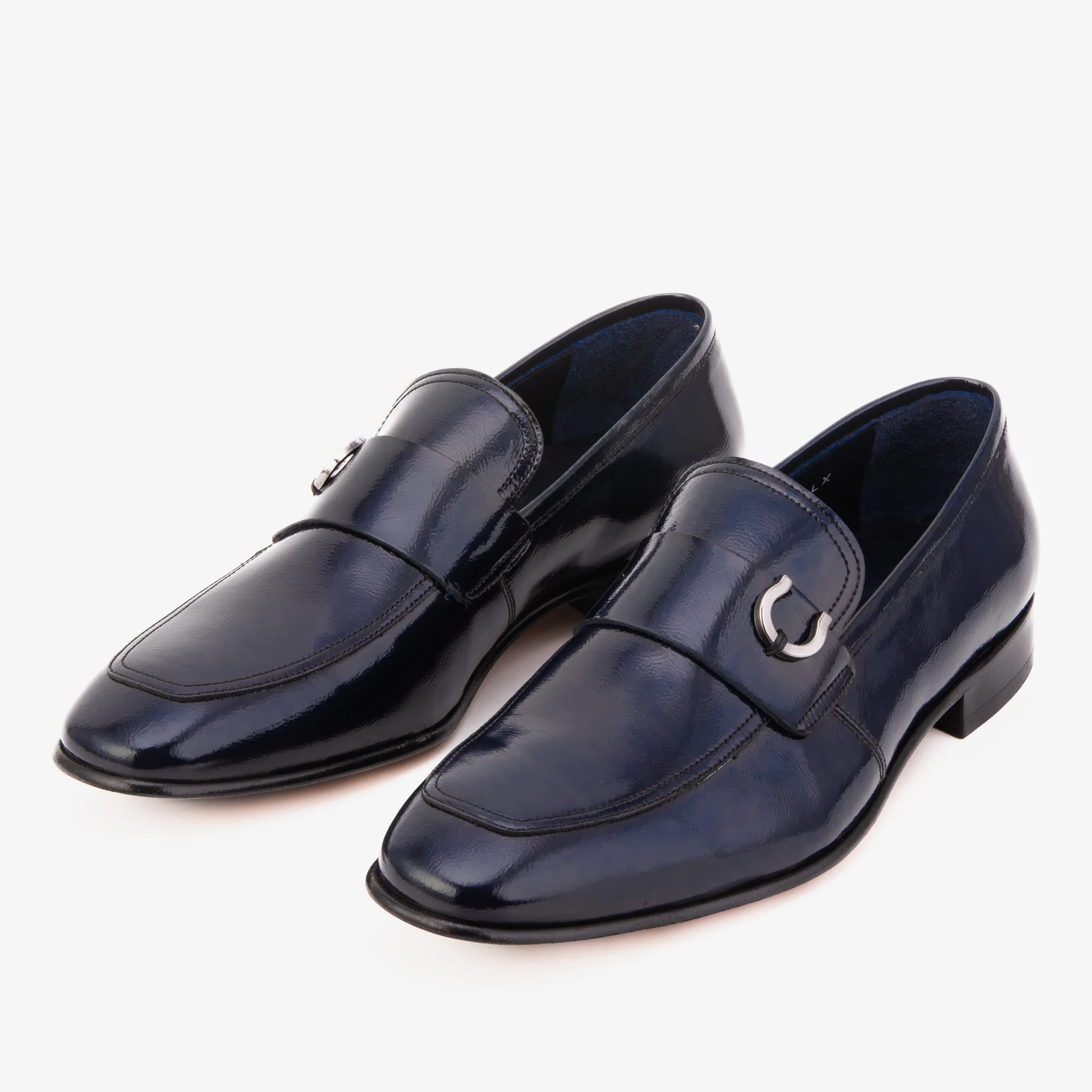 The Blackwell Navy Patent Bit Loafer Men Shoe - Image 7