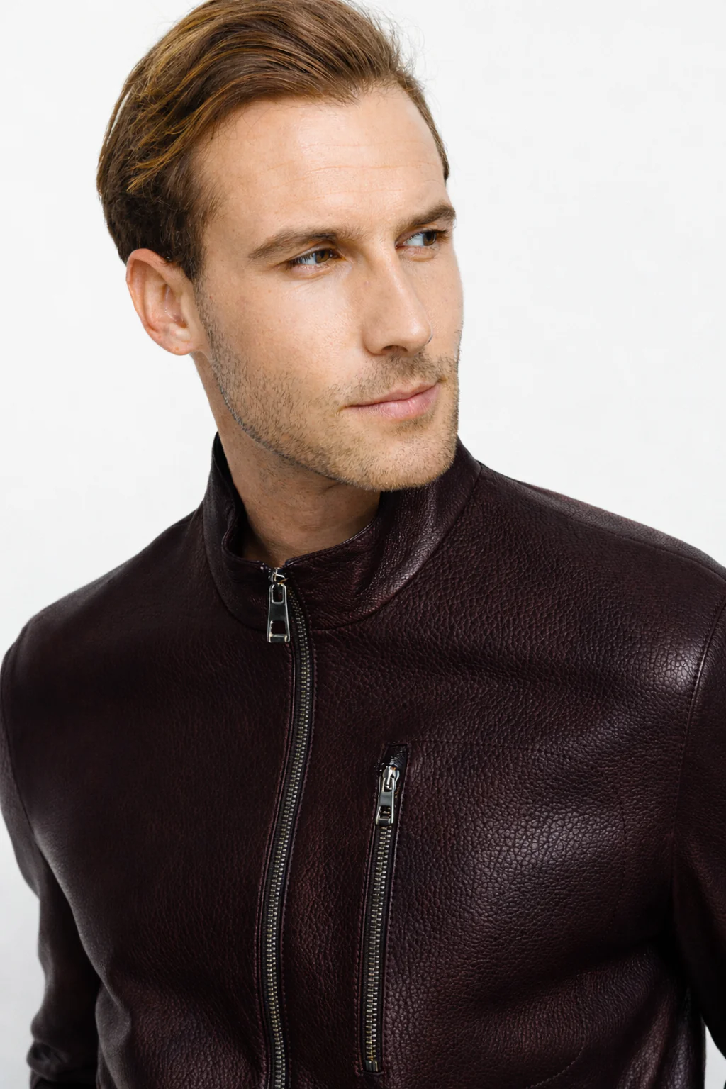 The Blanchard Burgundy Leather Men Jacket - Image 3