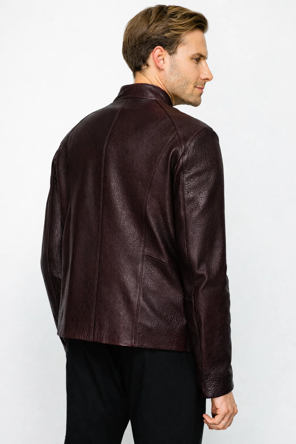The Blanchard Burgundy Leather Men Jacket - Image 4