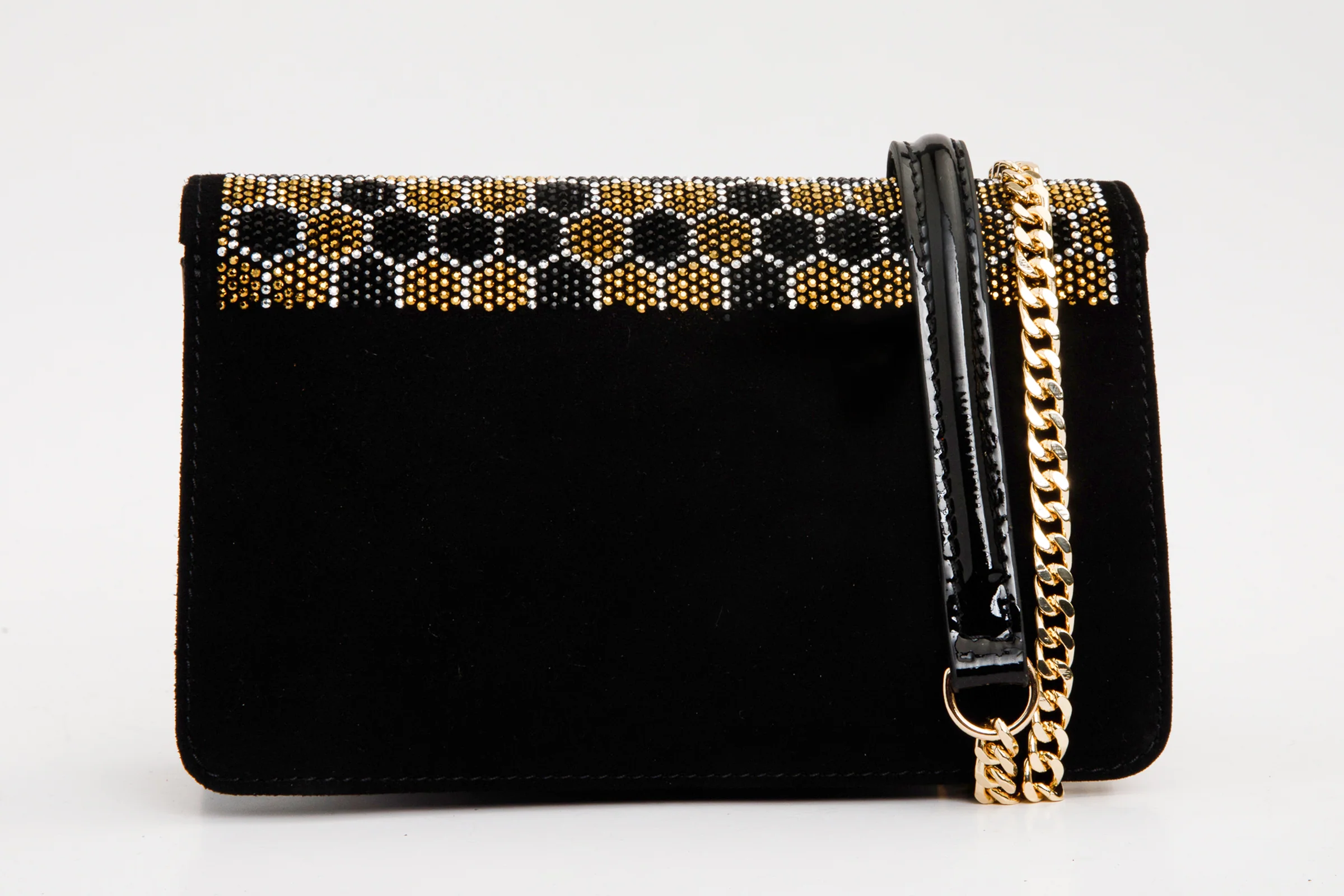 The Bolu Black Glitter Leather Handbag - Image 4