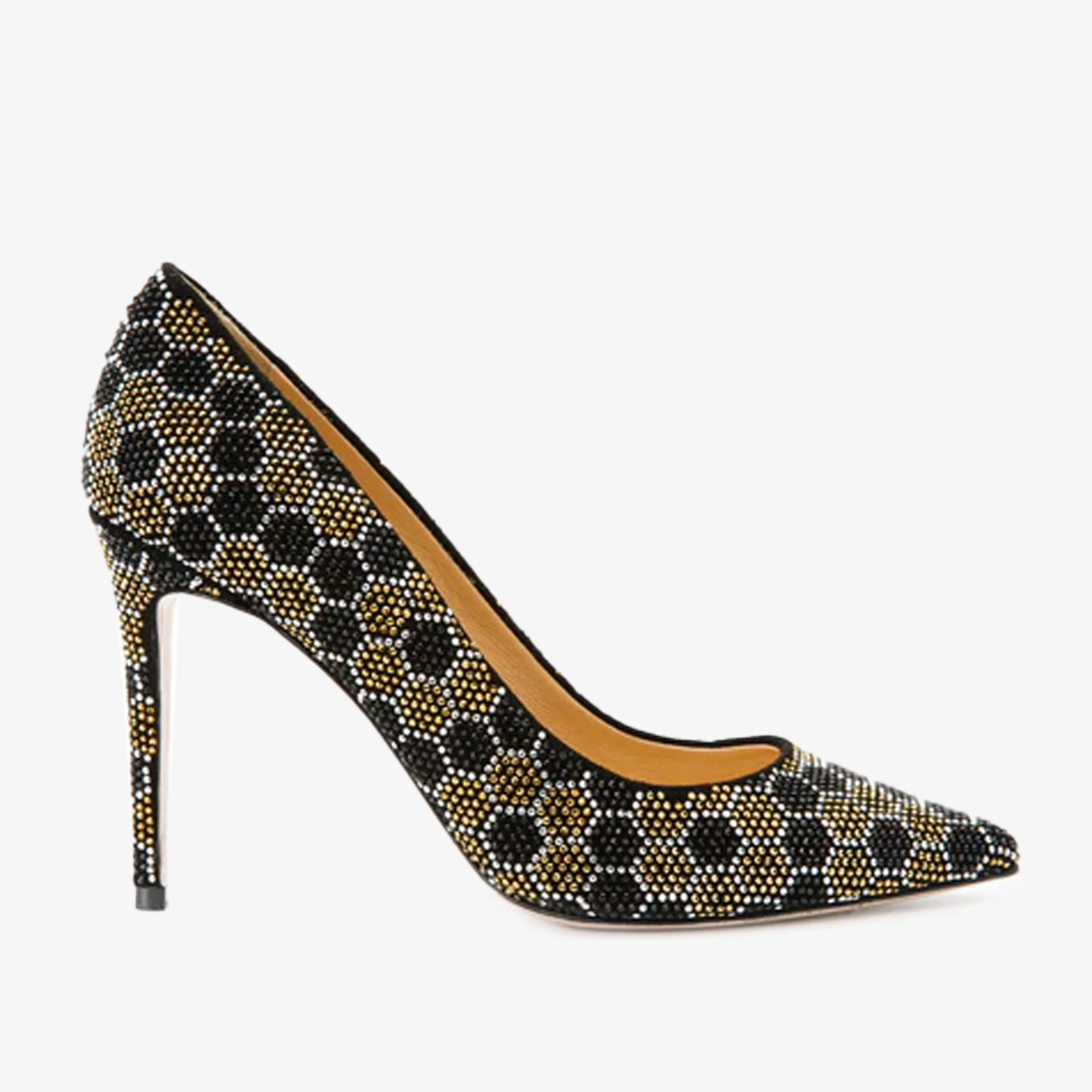 The Bolu Black & Gold Glitter Leather Pump Women Shoe - Image 2