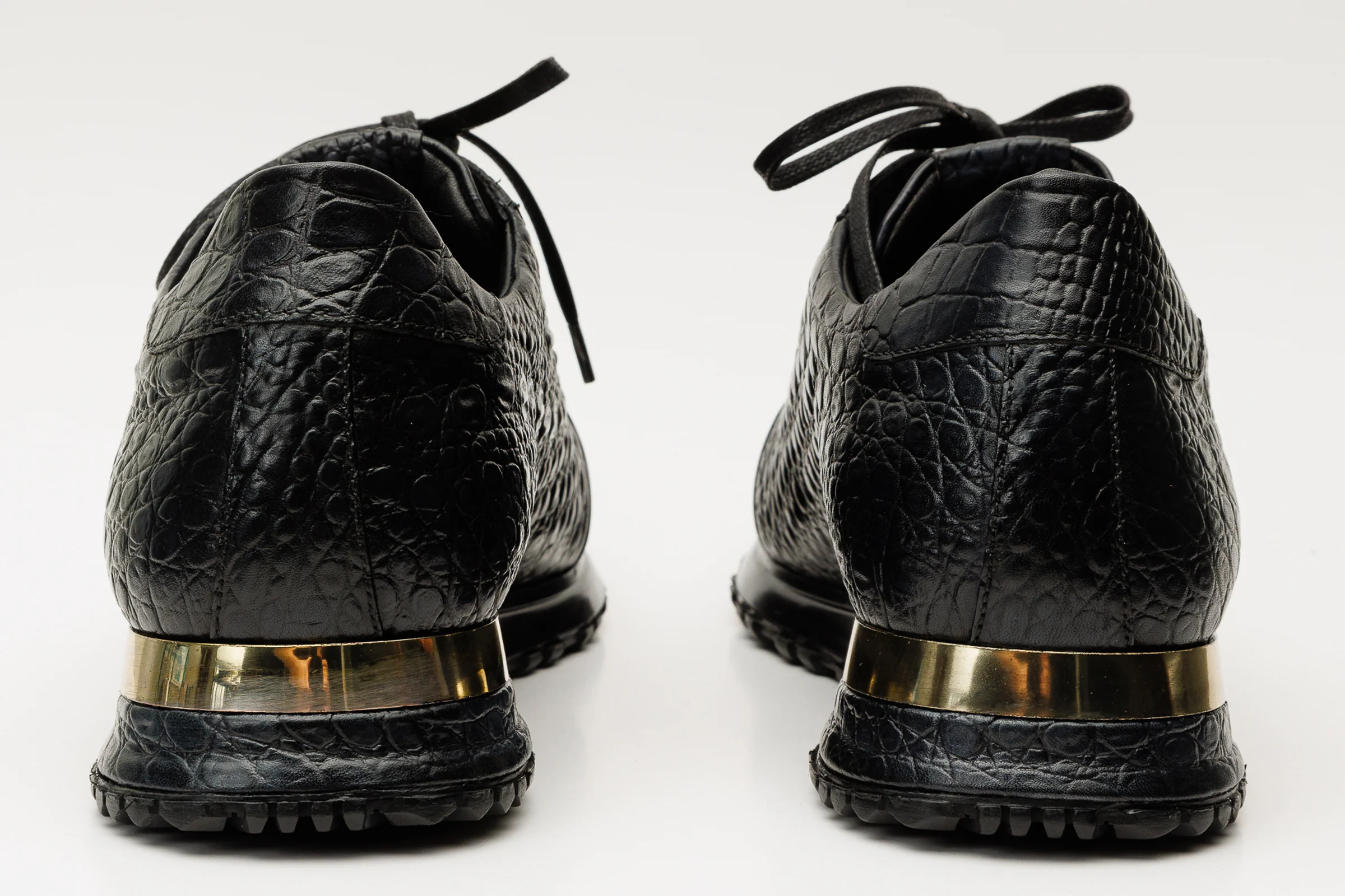 The Bomba Black Crocodile Leather Men Sneaker - Image 3