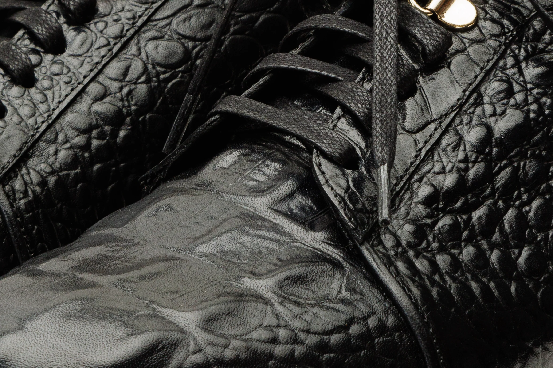 The Bomba Black Crocodile Leather Men Sneaker - Image 4