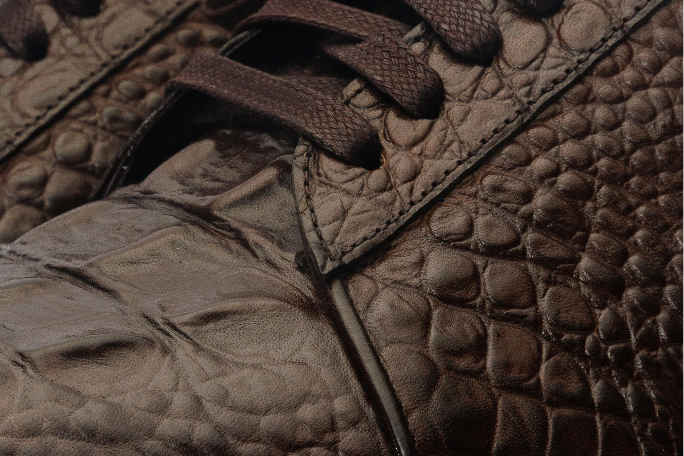 The Bomba Brown Crocodile Leather Men Sneaker - Image 3