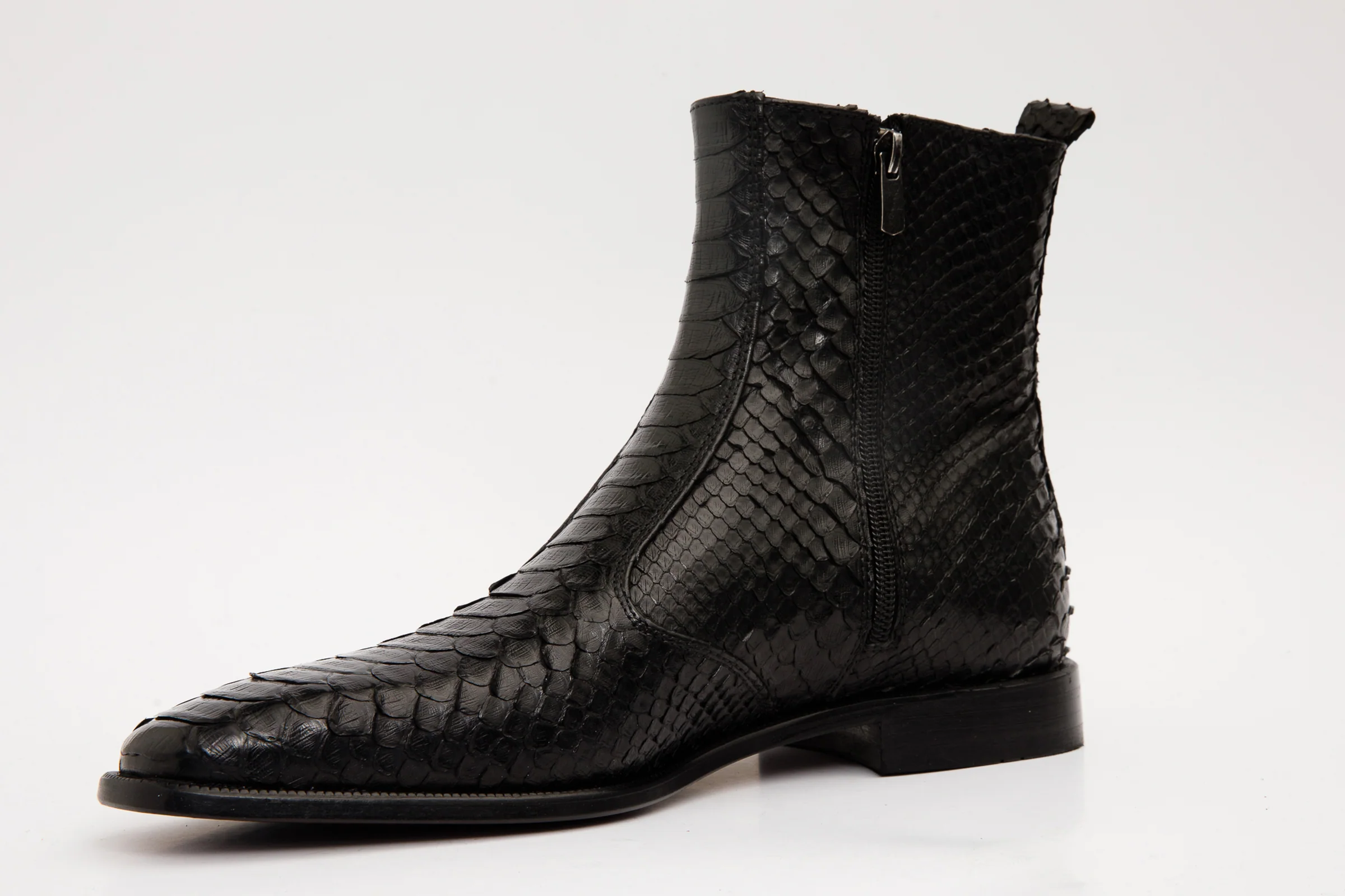 The Boss Black Pythn Snk Zip-Up Leather Men Boot Limited Edition - Image 6