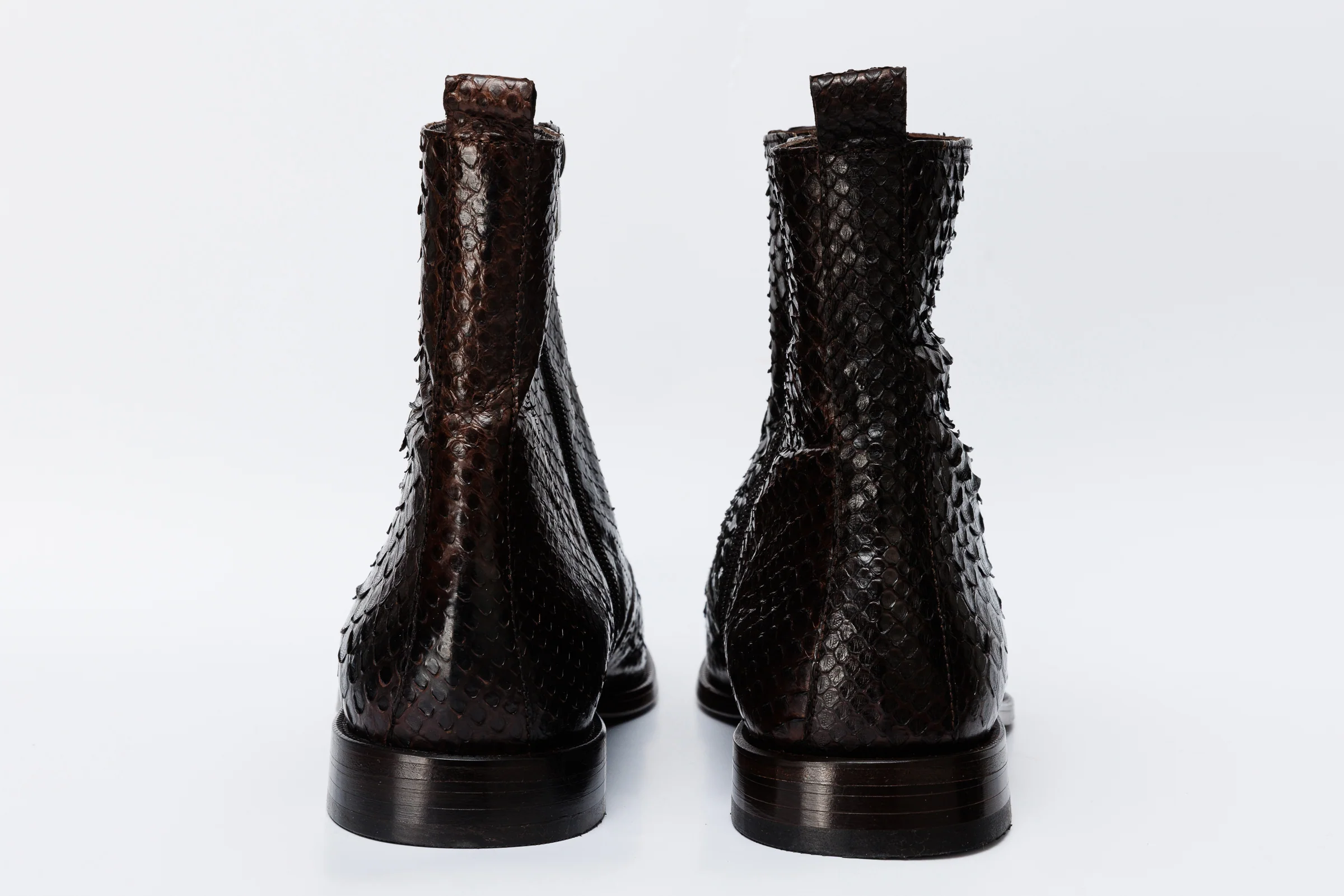 The Boss Brown Pythn Snk Zip-Up Leather Men Boot Limited Edition - Image 5