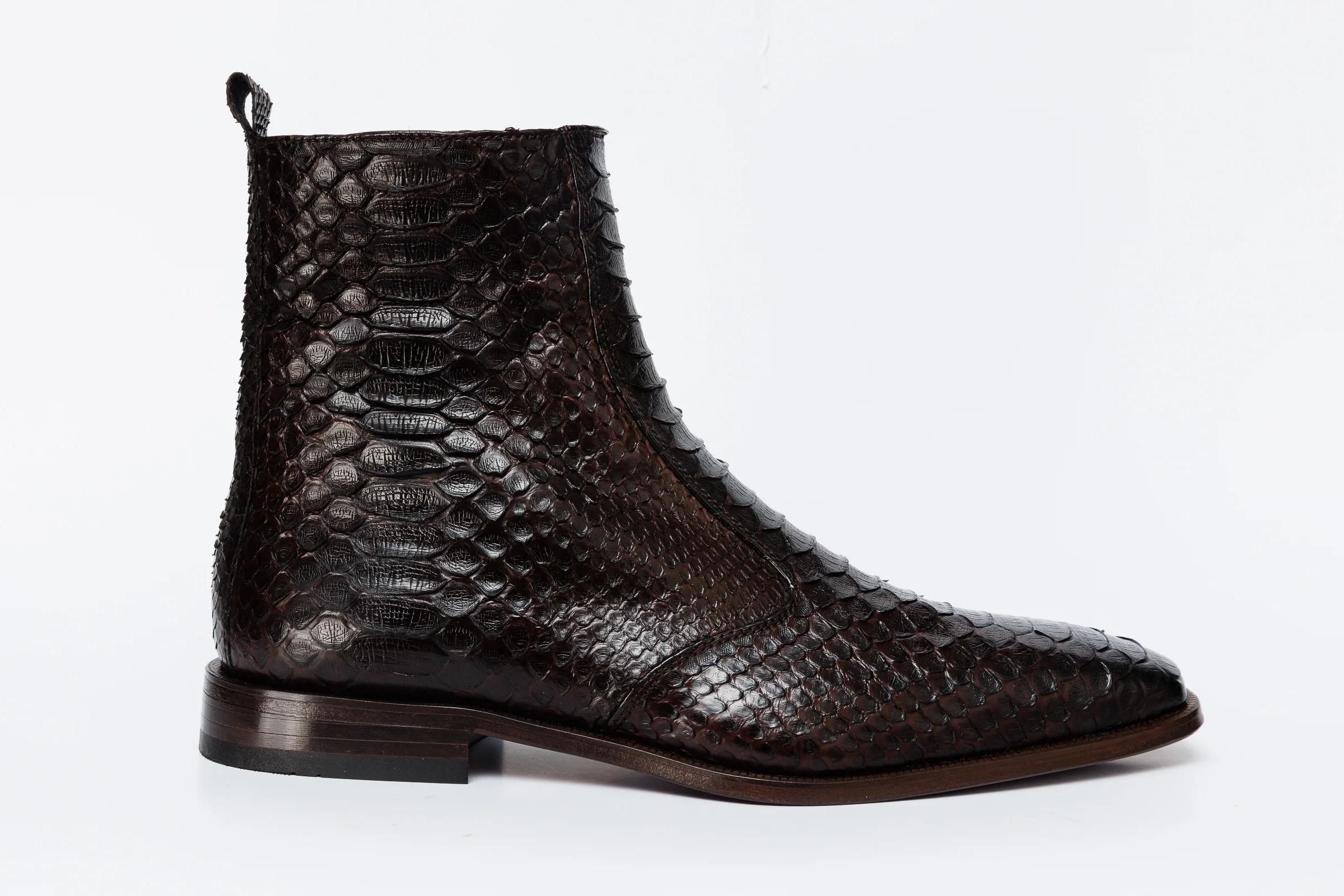 The Boss Brown Pythn Snk Zip-Up Leather Men Boot Limited Edition - Image 6