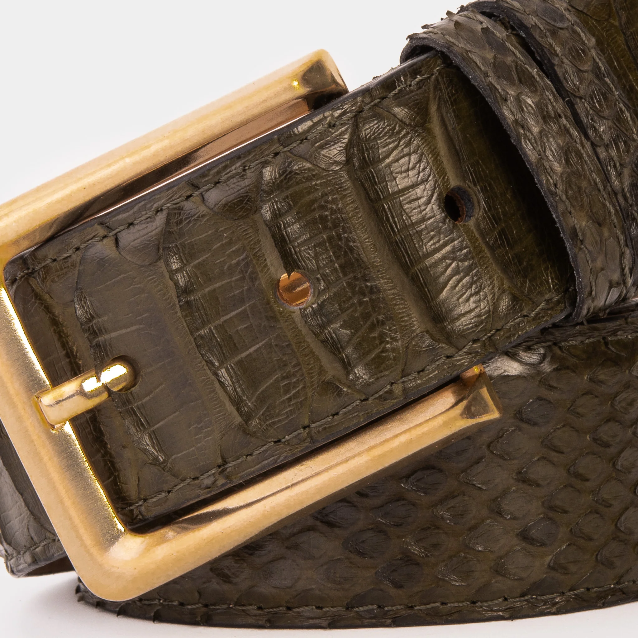 The Bethesda Green Pythn Snk Leather Belt - Image 3