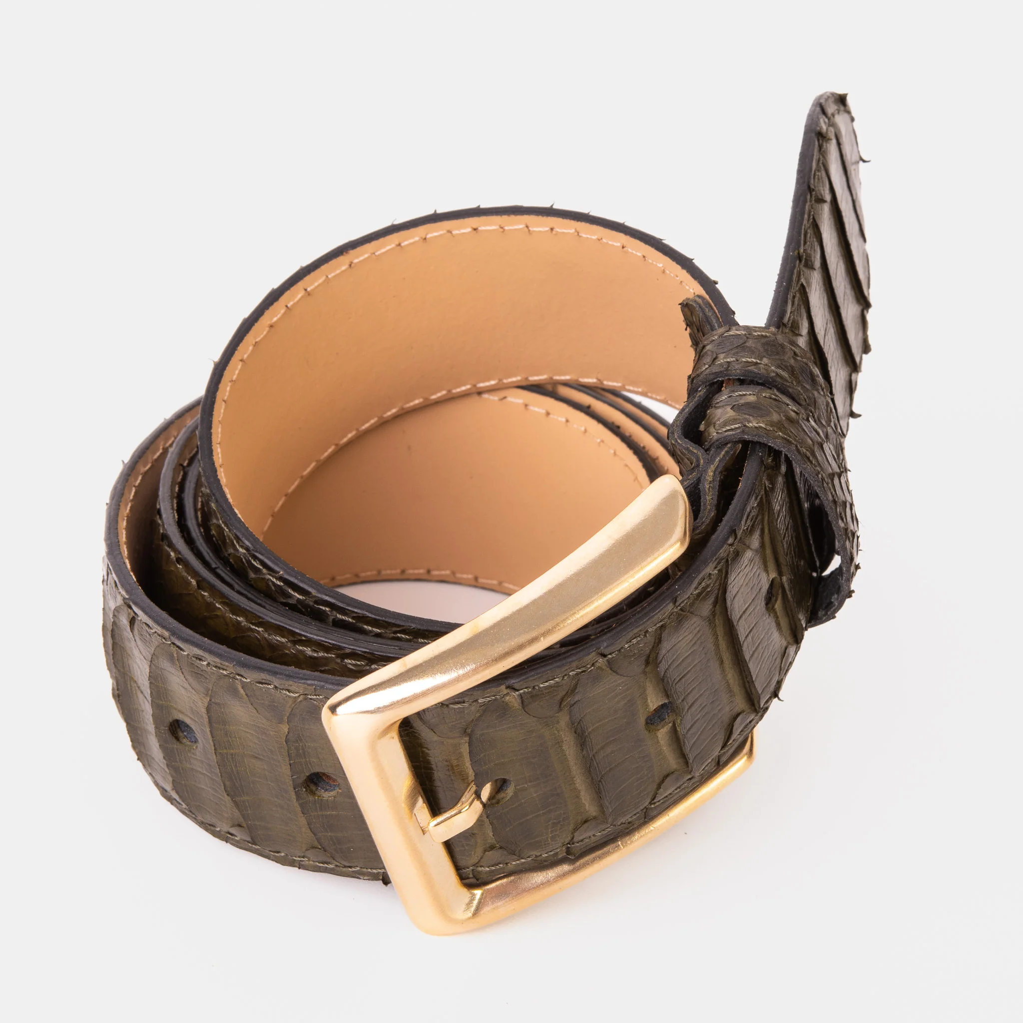 The Bethesda Green Pythn Snk Leather Belt - Image 7