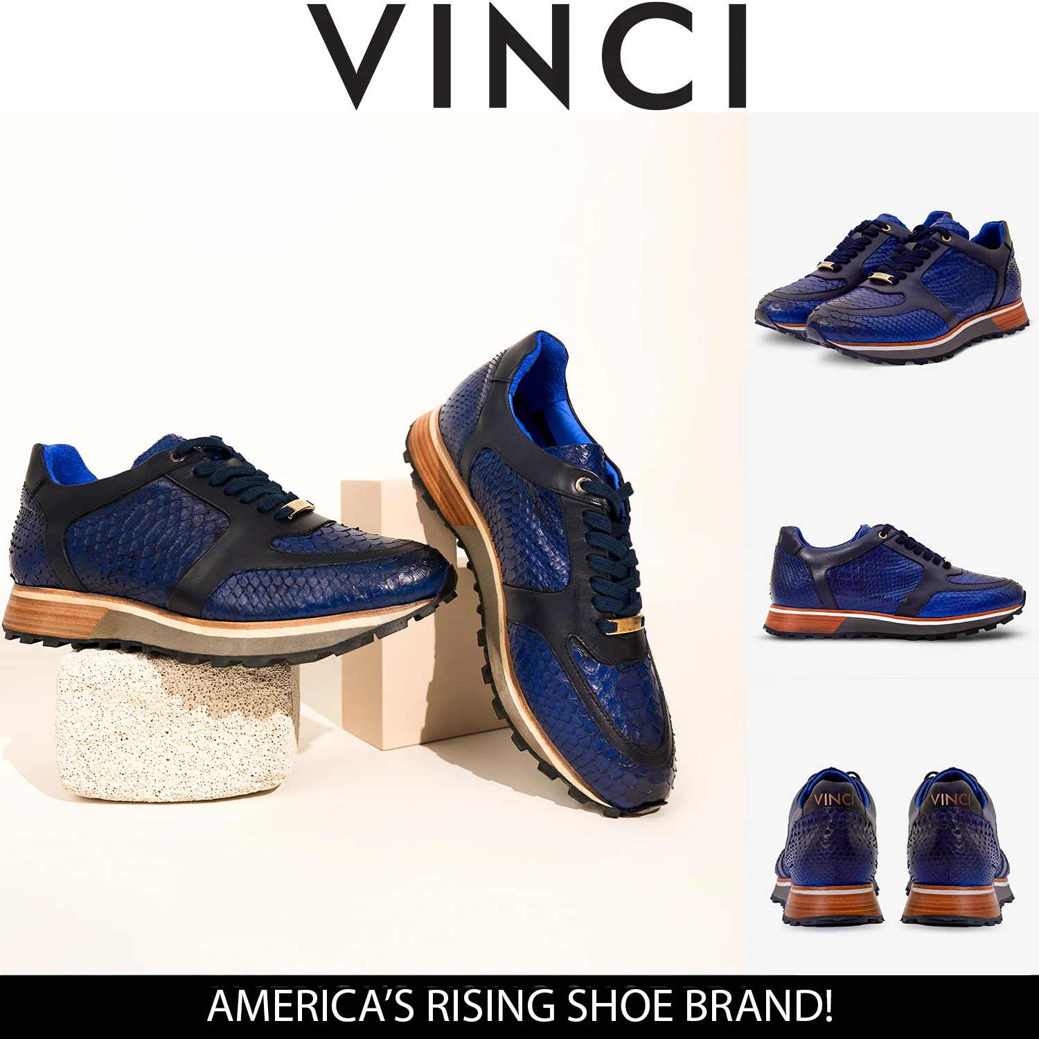 The Boss Pyth Snk Skin Navy Blue Men Sneaker - Image 7