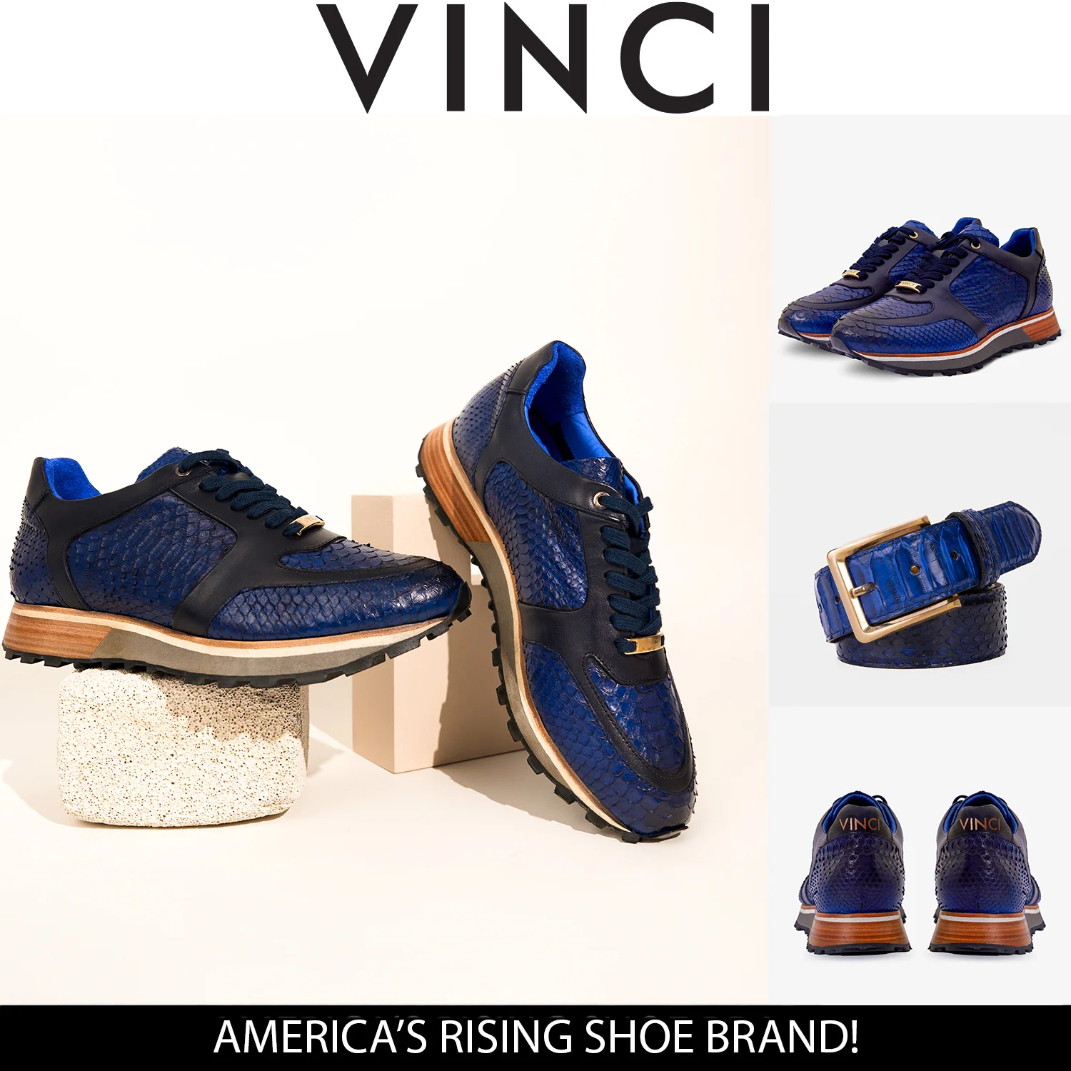 The Boss Pyth Snk Skin Navy Blue Men Sneaker - Image 8