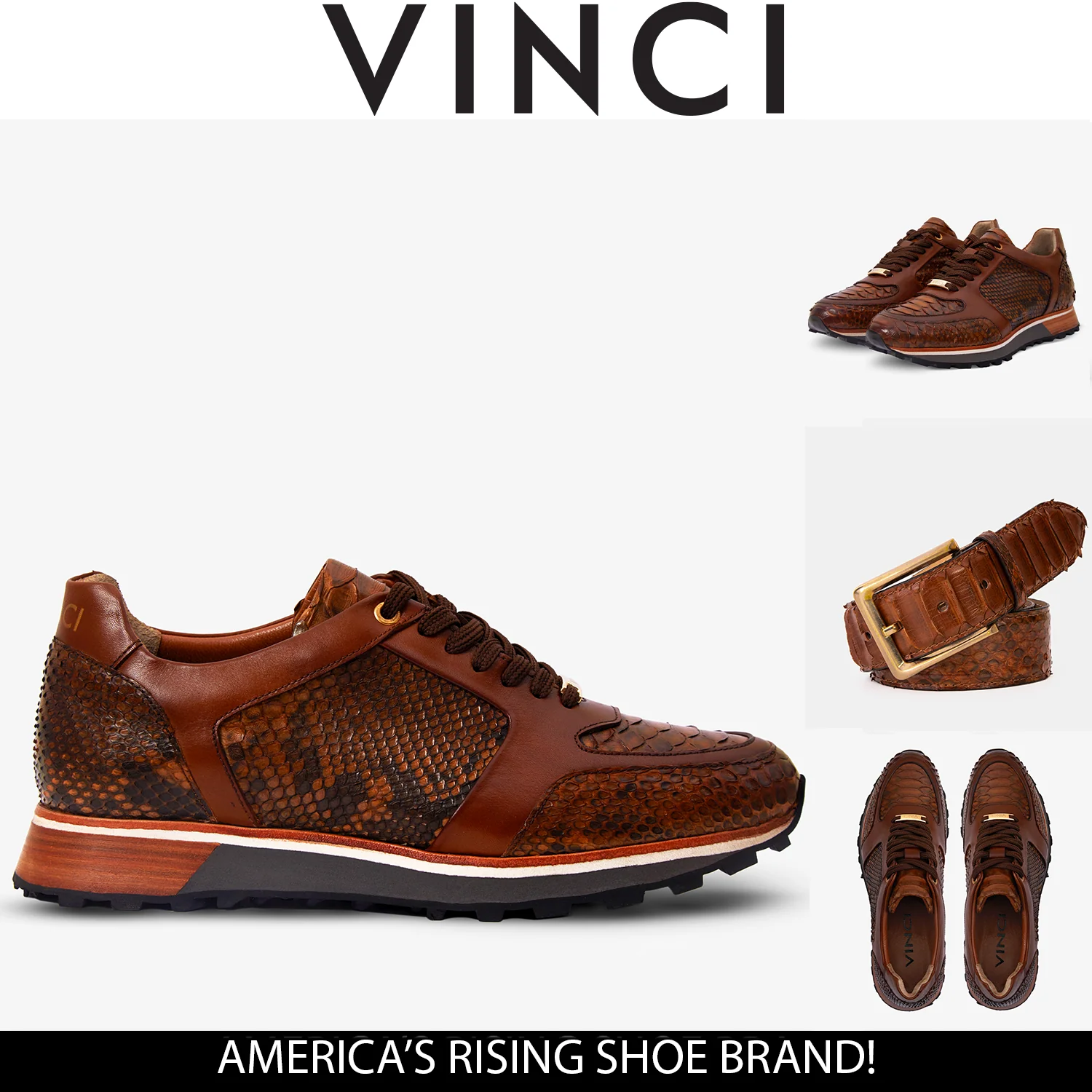 The Boss Pyth Snk Skin Tan Men Sneaker - Image 3