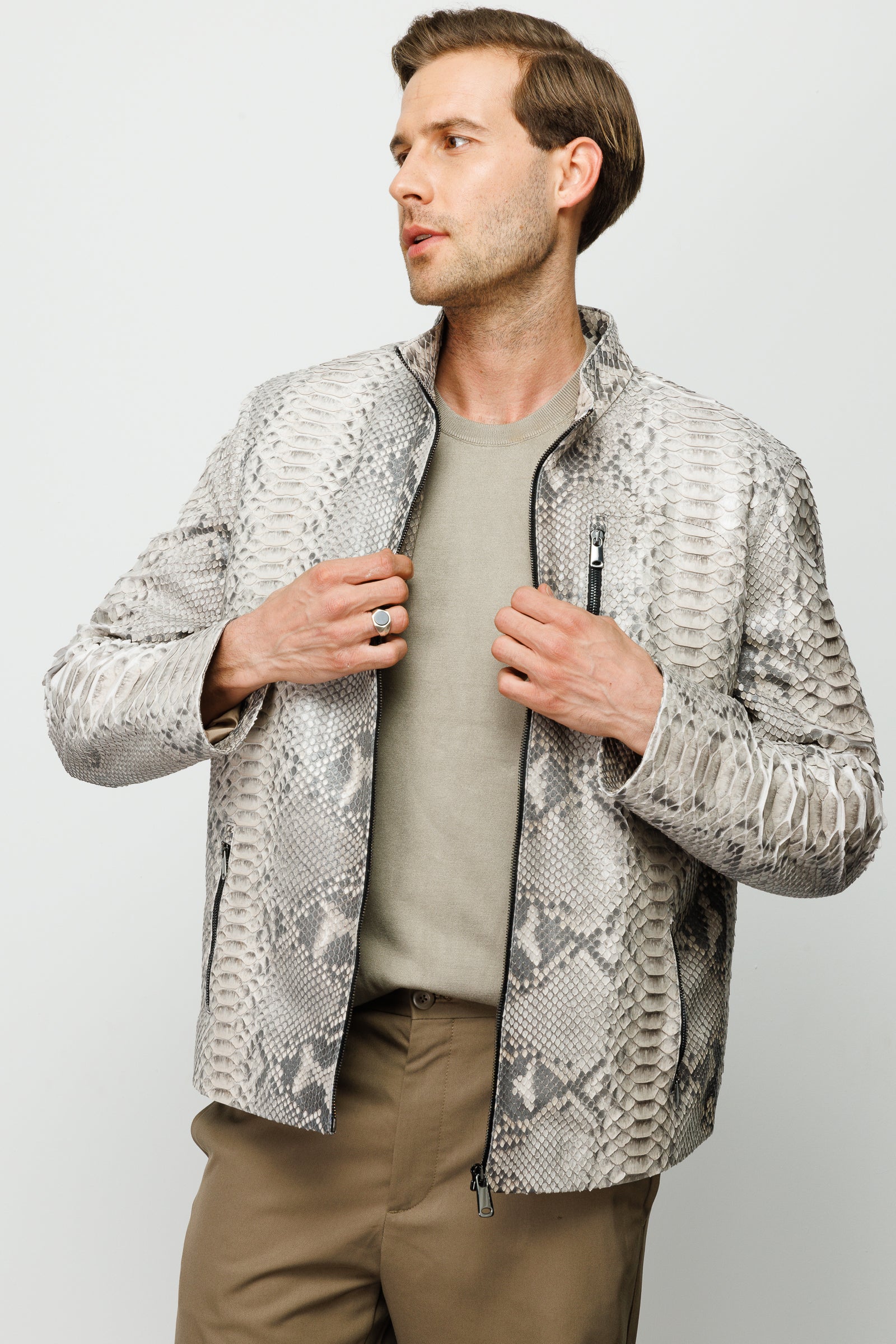 The Boss Pythn Natural Leather Men Jacket - Image 2