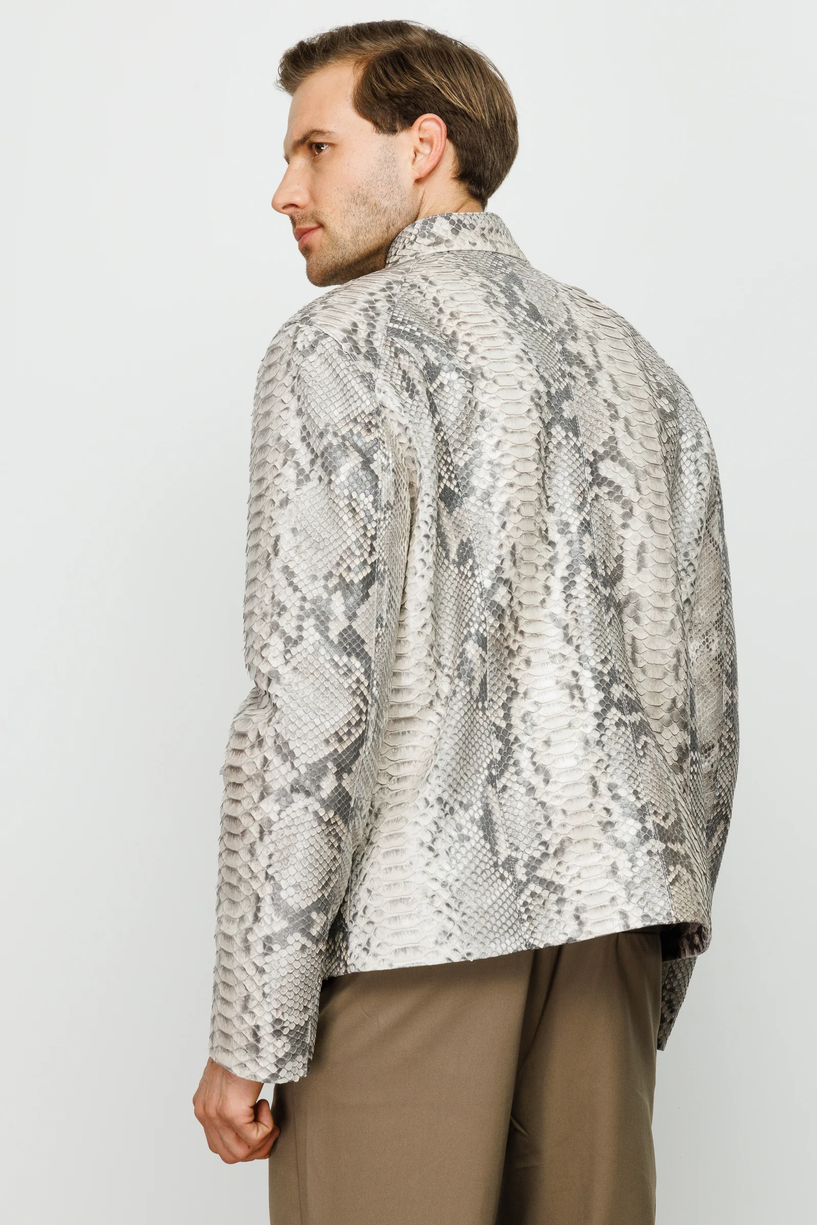 The Boss Pythn Natural Leather Men Jacket - Image 5