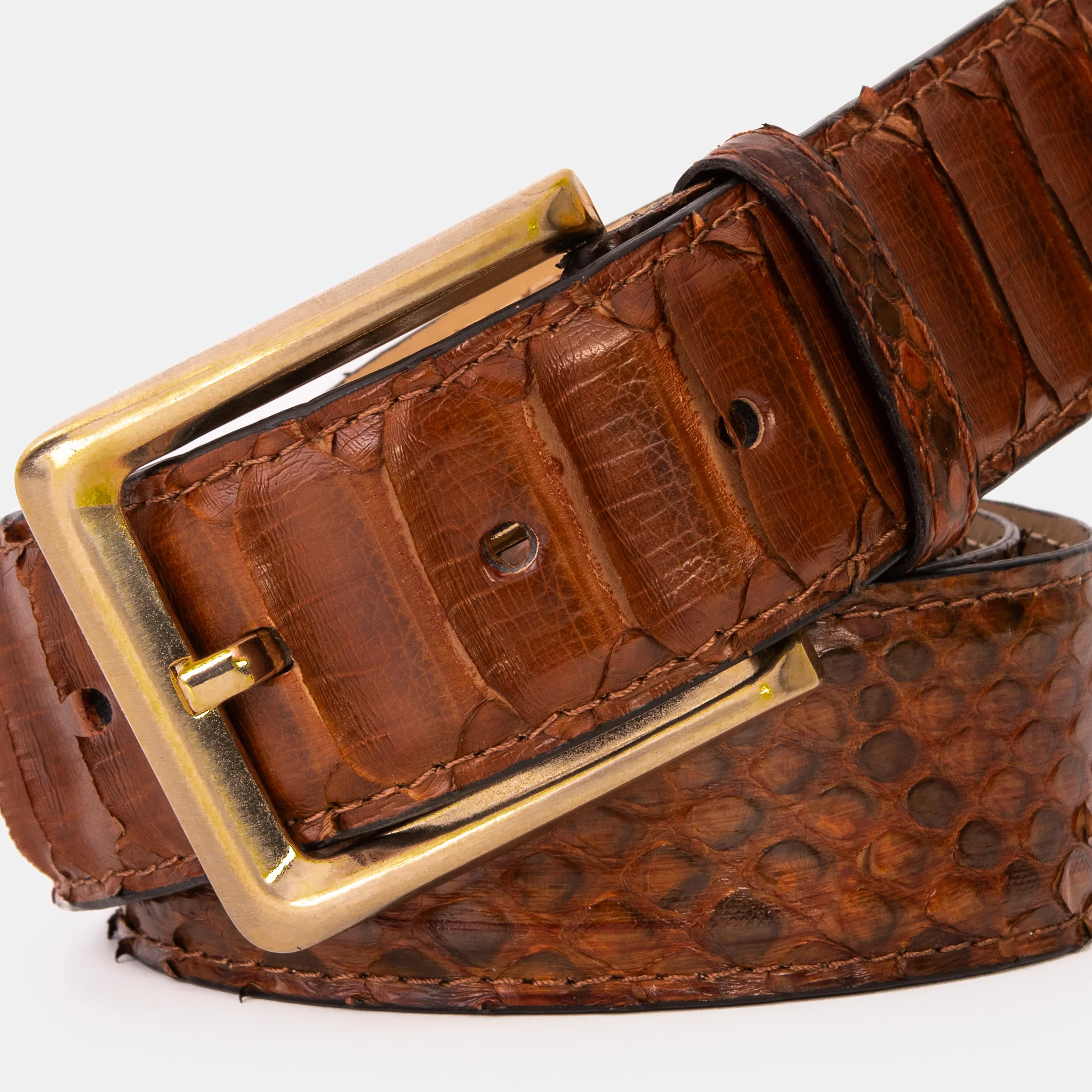 The Boss Tan Pythn Snk Leather Belt - Image 3