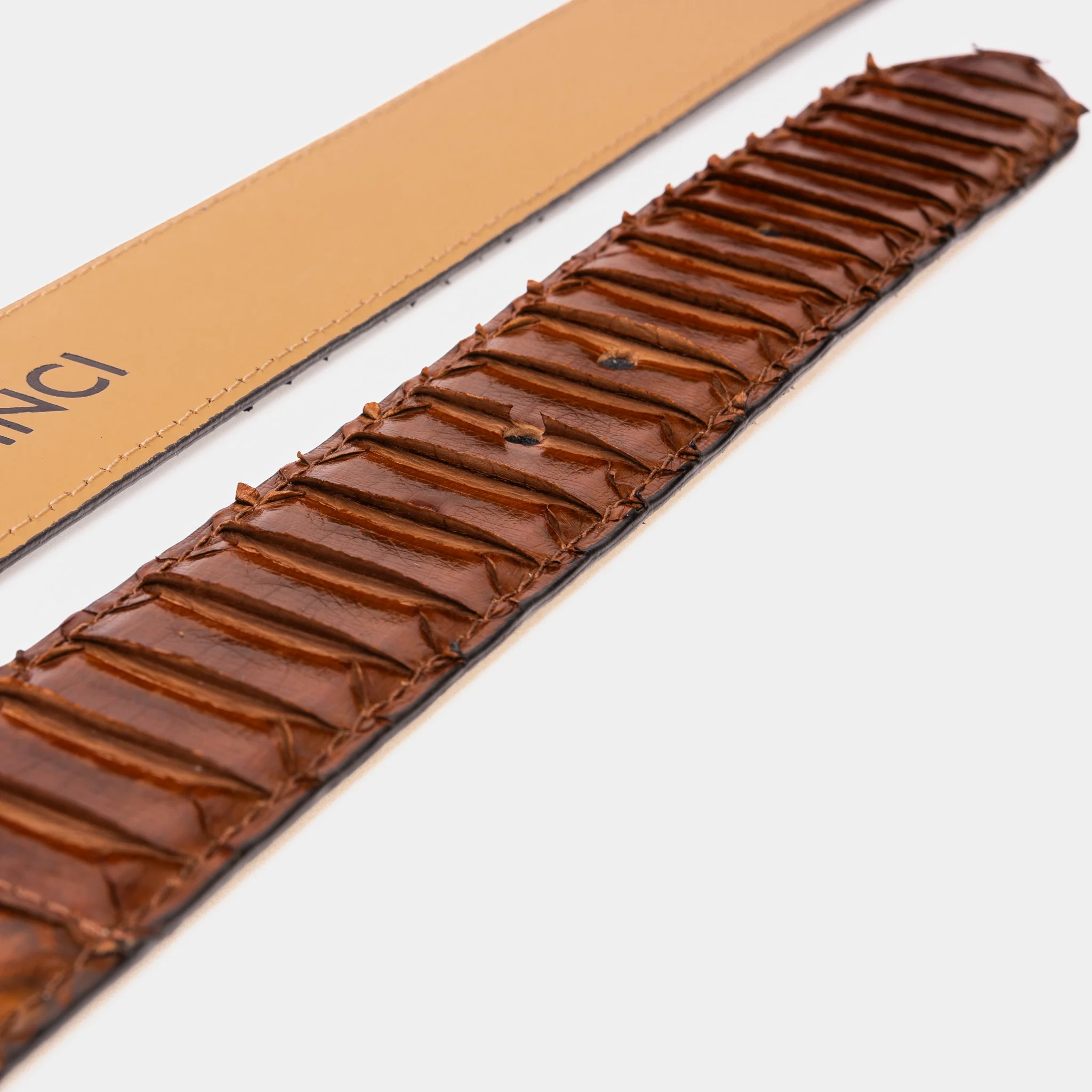 The Boss Tan Pythn Snk Leather Belt - Image 4