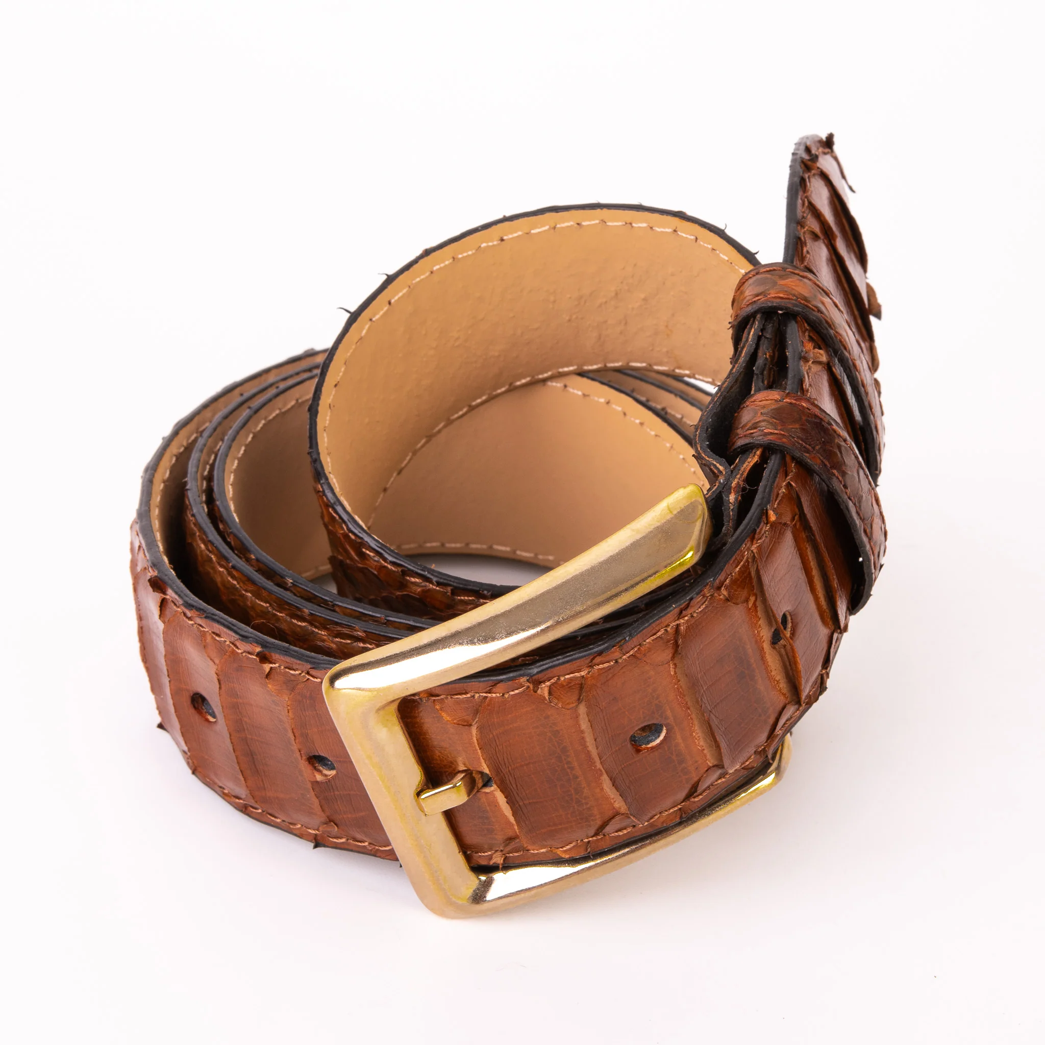 The Boss Tan Pythn Snk Leather Belt - Image 7
