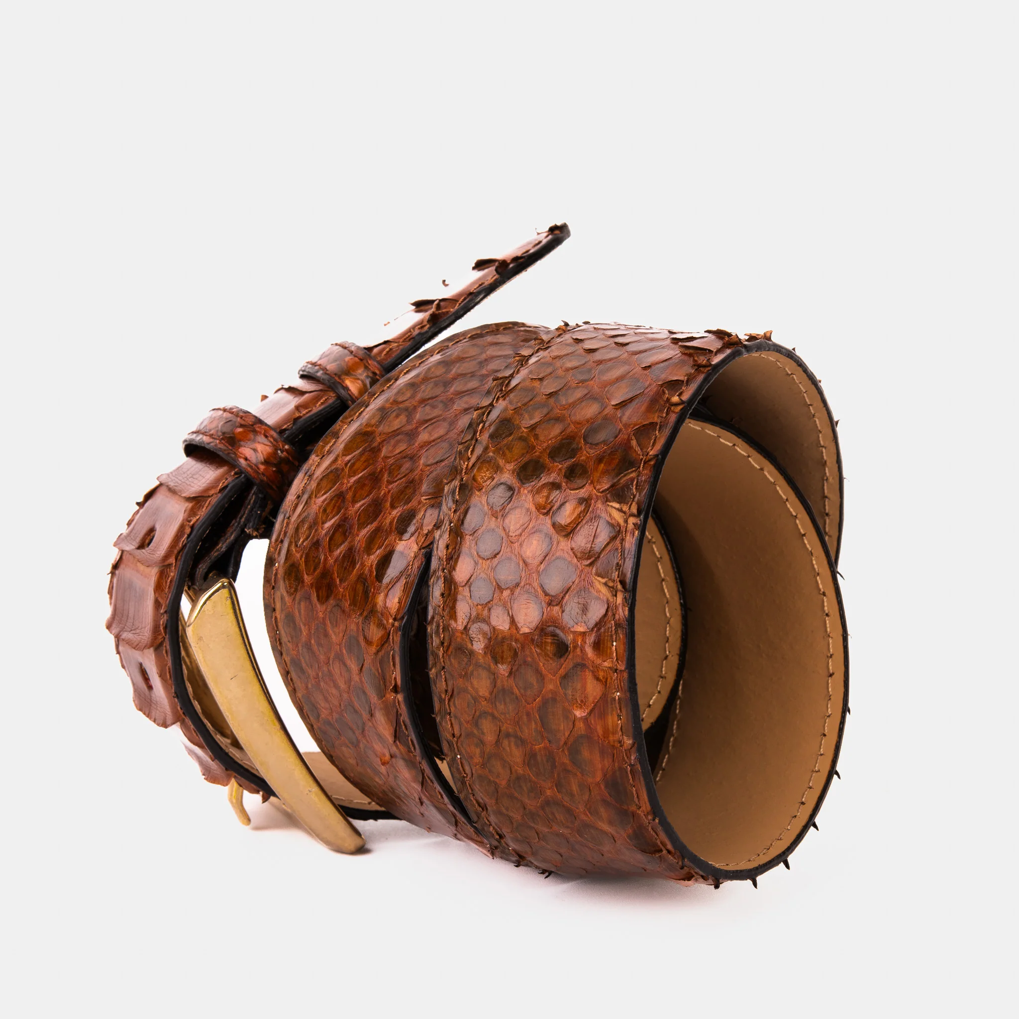 The Boss Tan Pythn Snk Leather Belt - Image 8