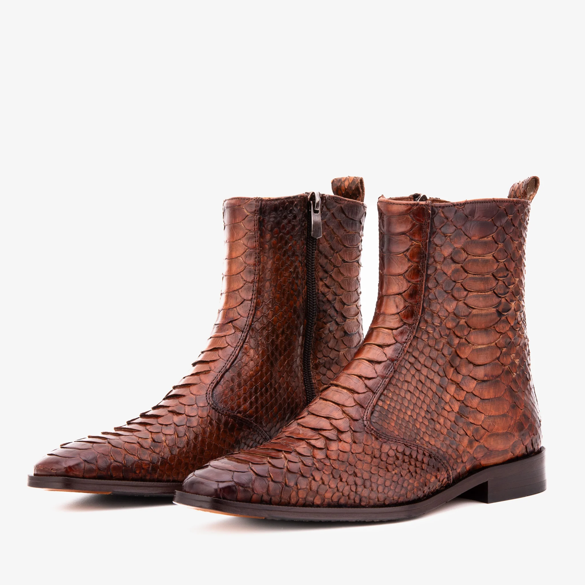 The Boss Tan Pythn Snk Zip-Up Leather Men Boot Limited Edition - Image 2