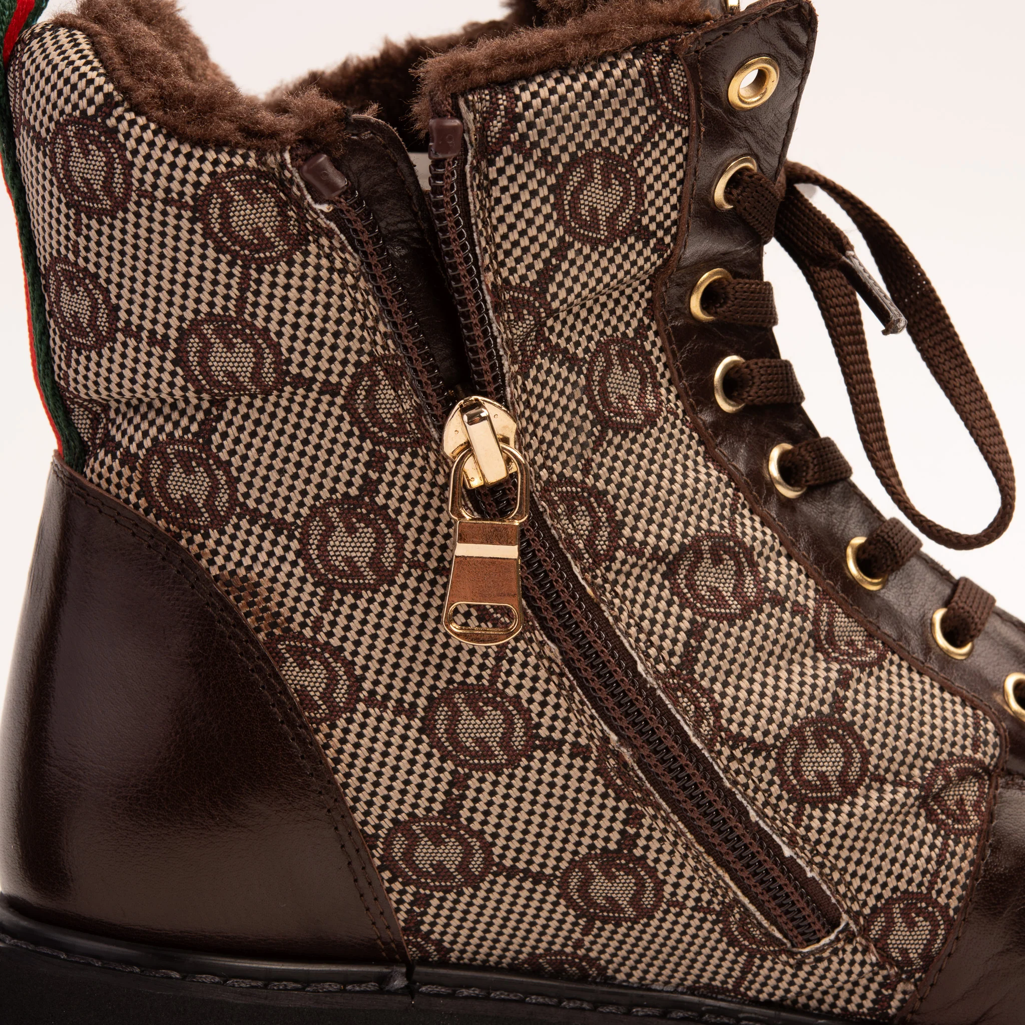The Boston Brown Leather Lace-Up Ankle Women Boot With a Side Zipper - Image 6