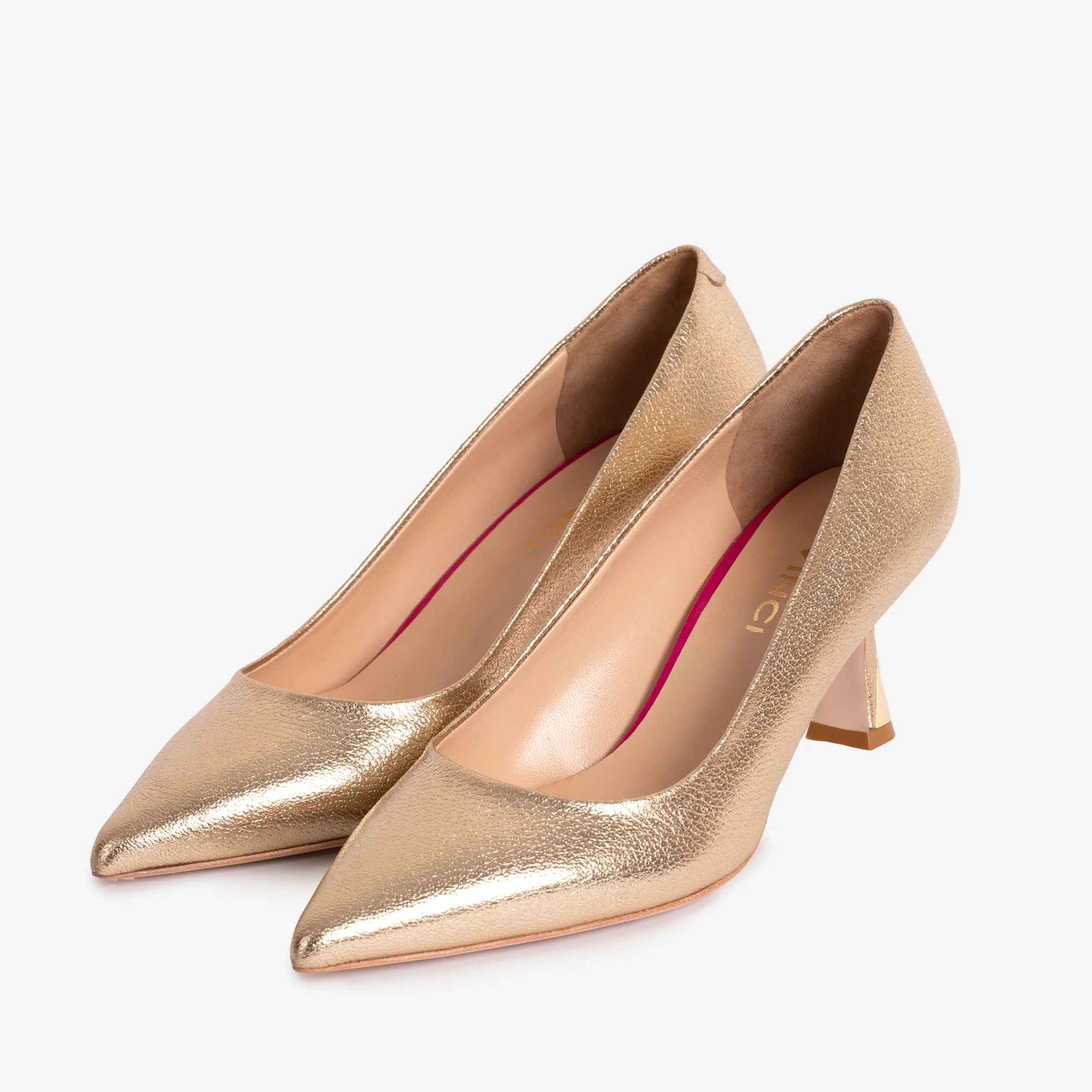 The Brunello Gold Leather Pump Women Shoe - Image 3