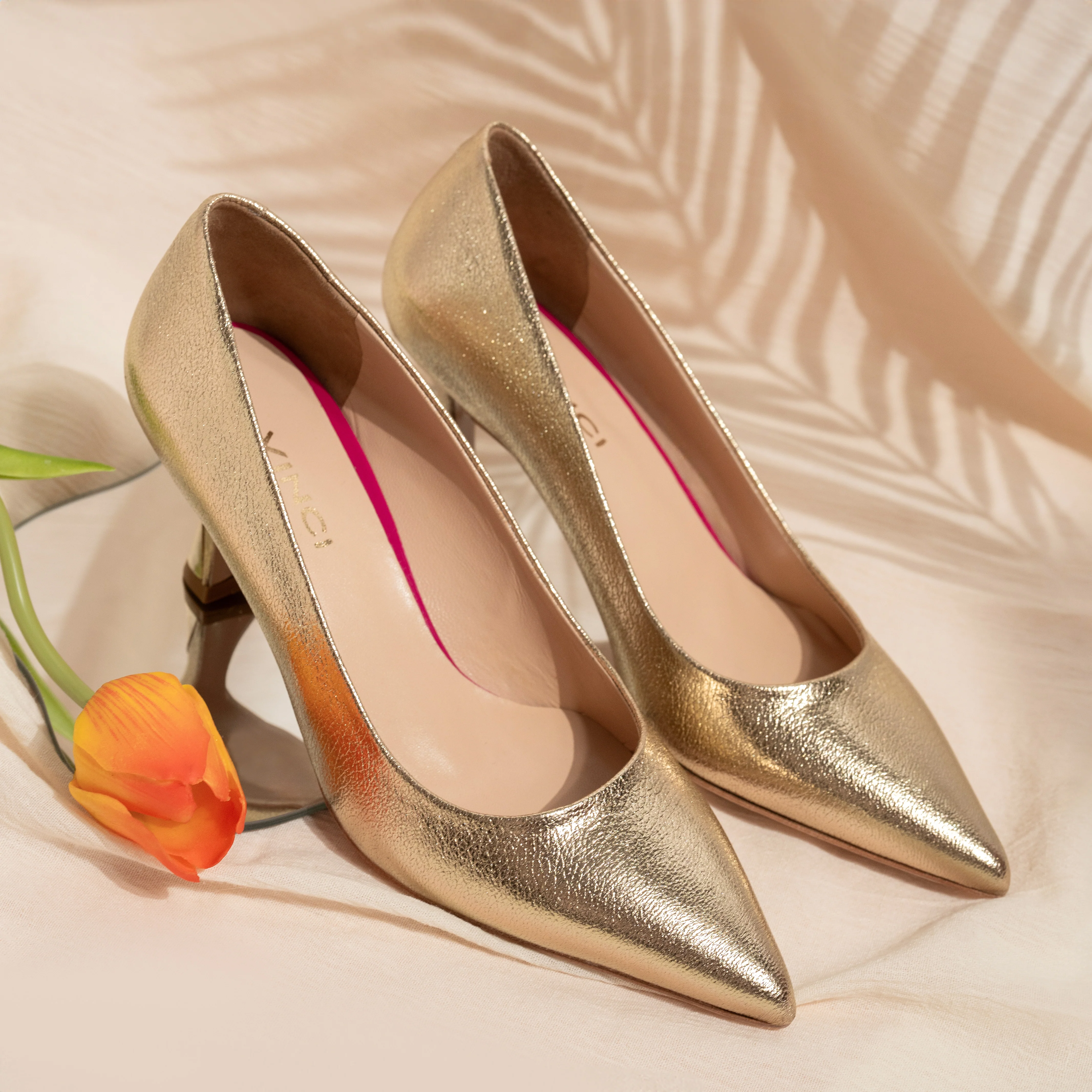 The Brunello Gold Leather Pump Women Shoe - Image 7