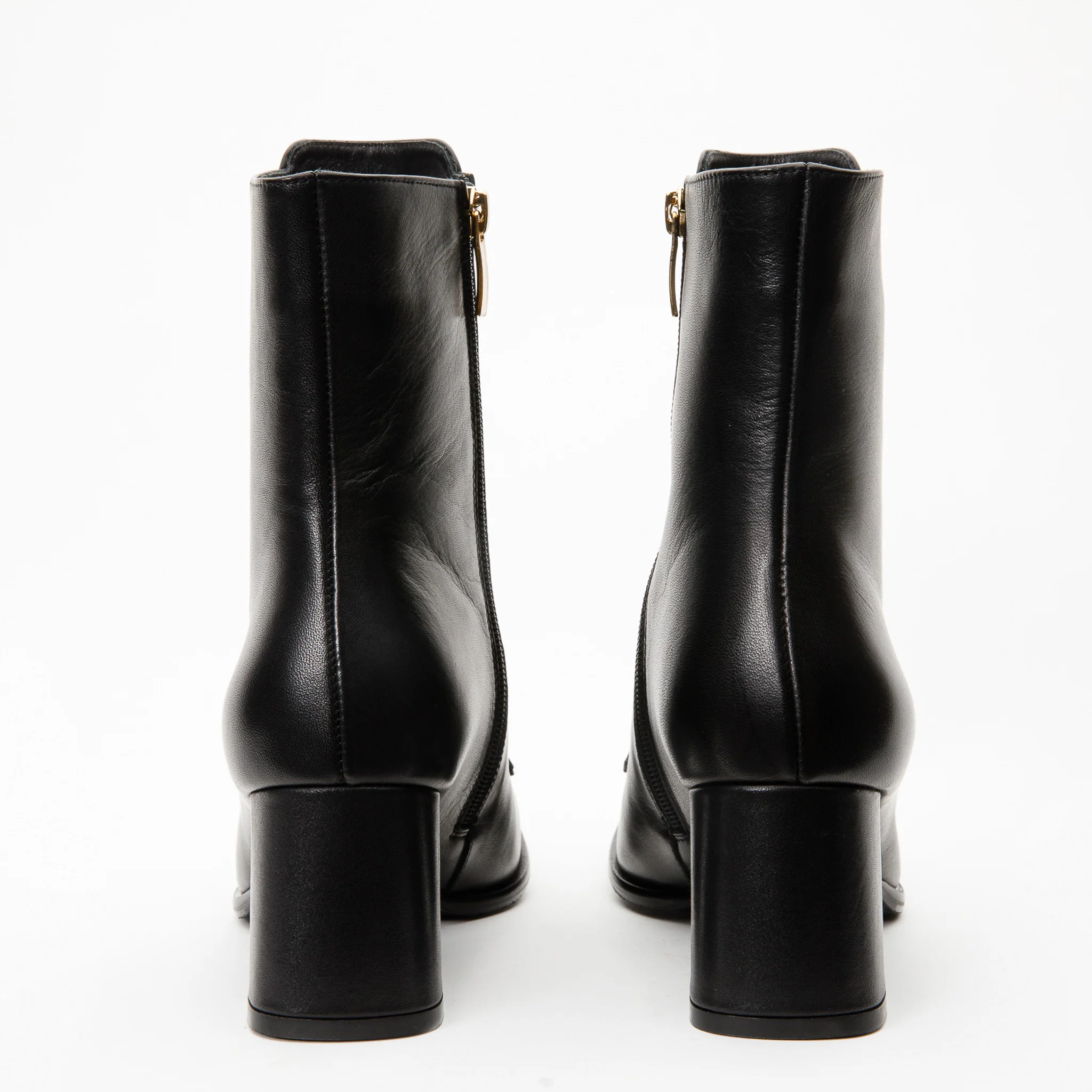 The Bukres Black Leather Block Heel Women Boot - Image 5