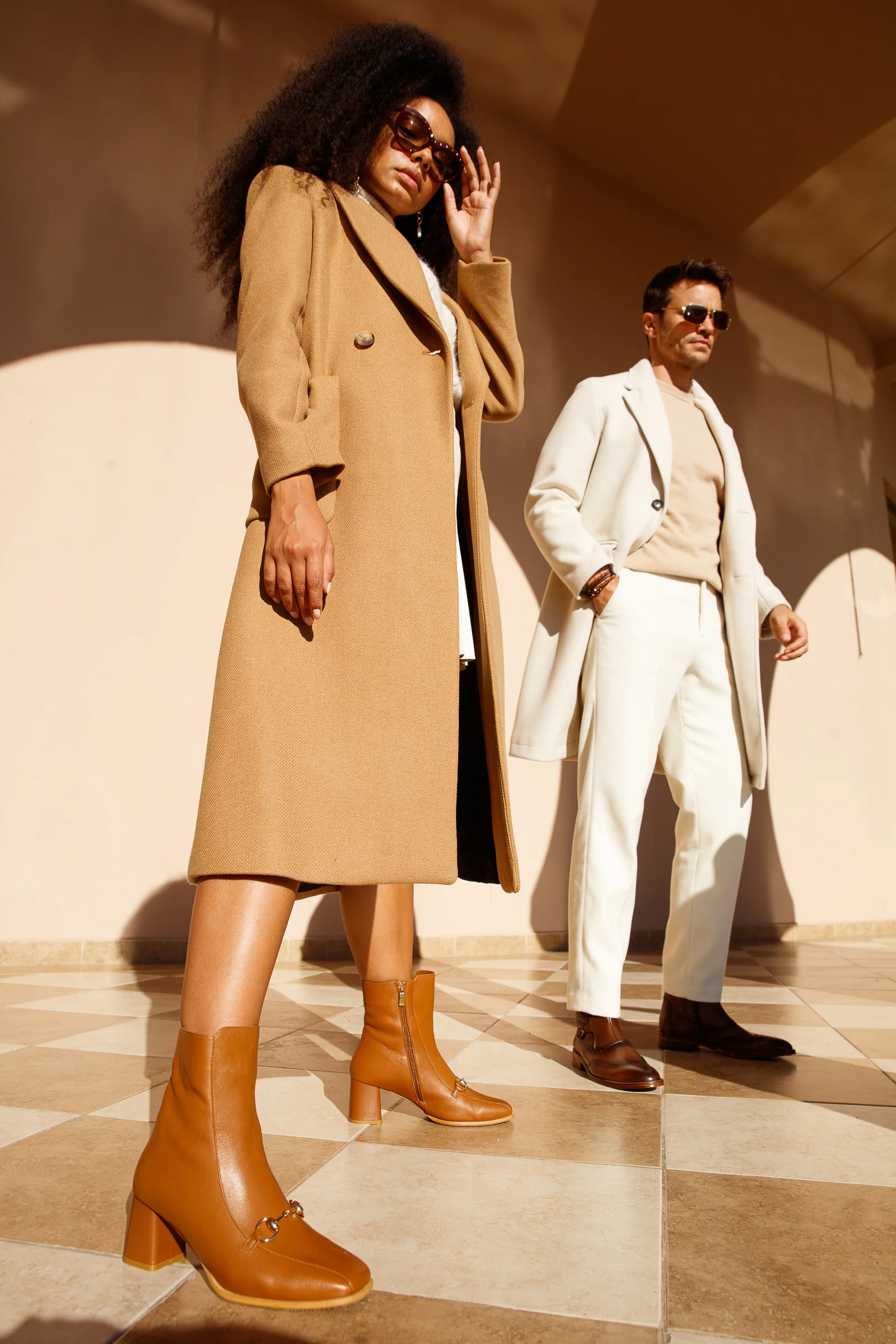 The Bukres Tan Leather Block Heel Mid Calf Women Boot - Image 39
