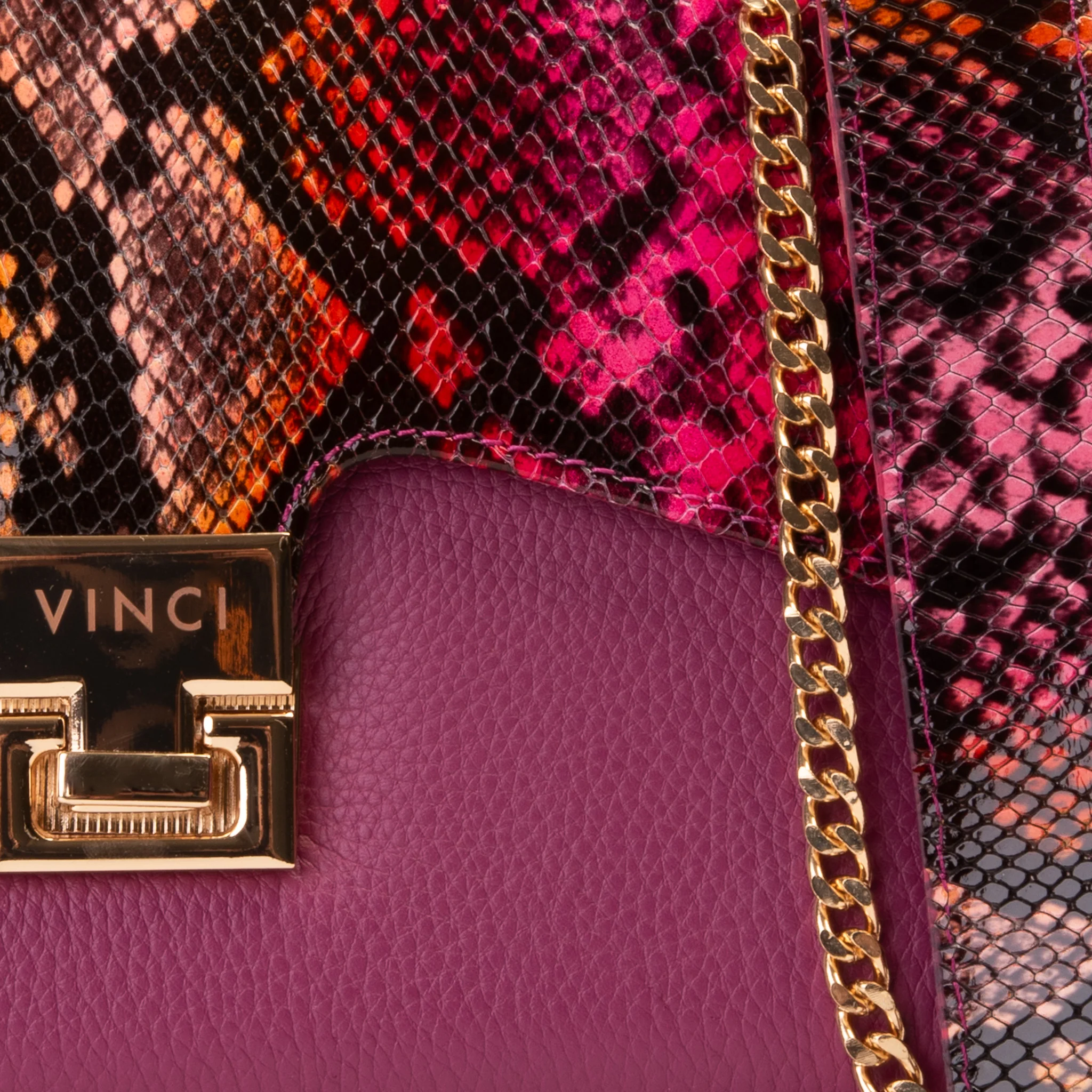 The Burano Fuchsia Leather Handbag - Image 3