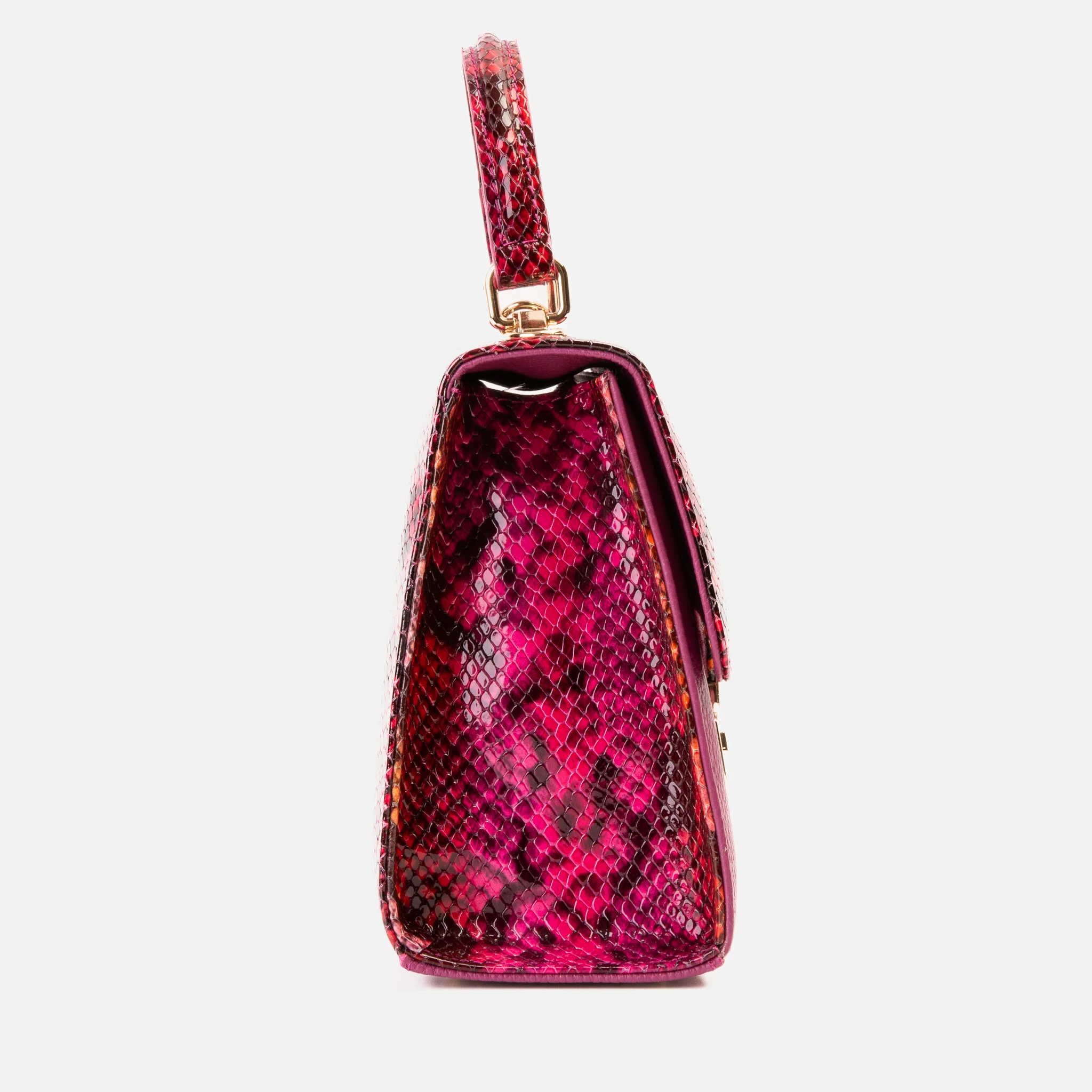 The Burano Fuchsia Leather Handbag - Image 4