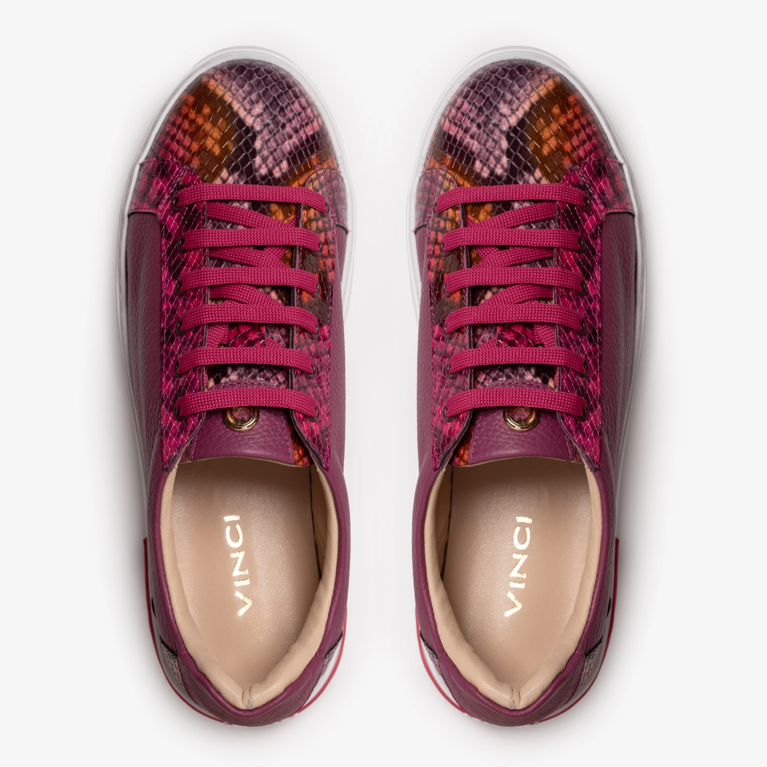 The Burano Purple & Fuchsia Leather Women Sneaker - Image 5