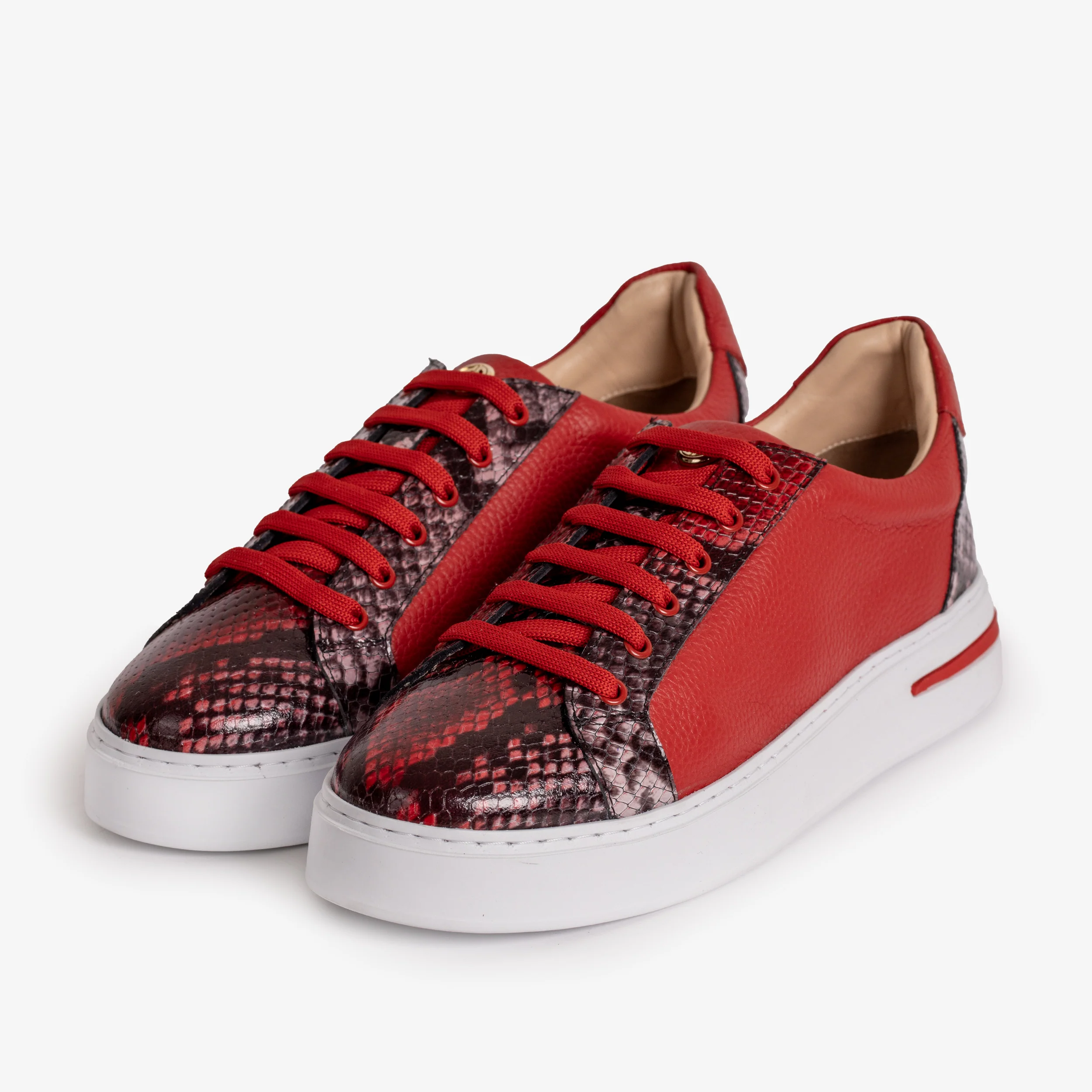 The Burano Red Leather Women Sneaker - Image 2