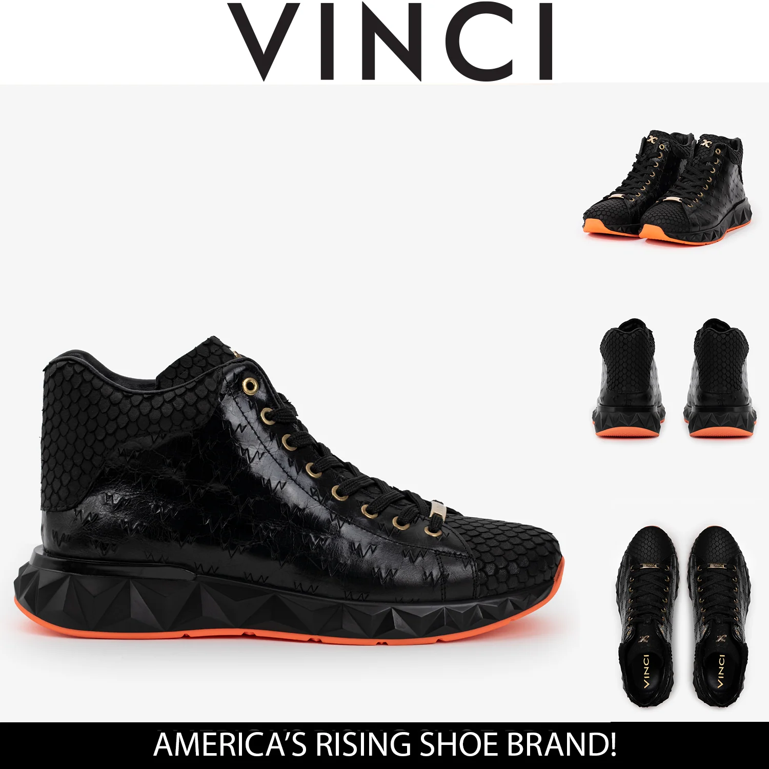The Caesars Black Leather High-Top Men Sneaker - Image 6