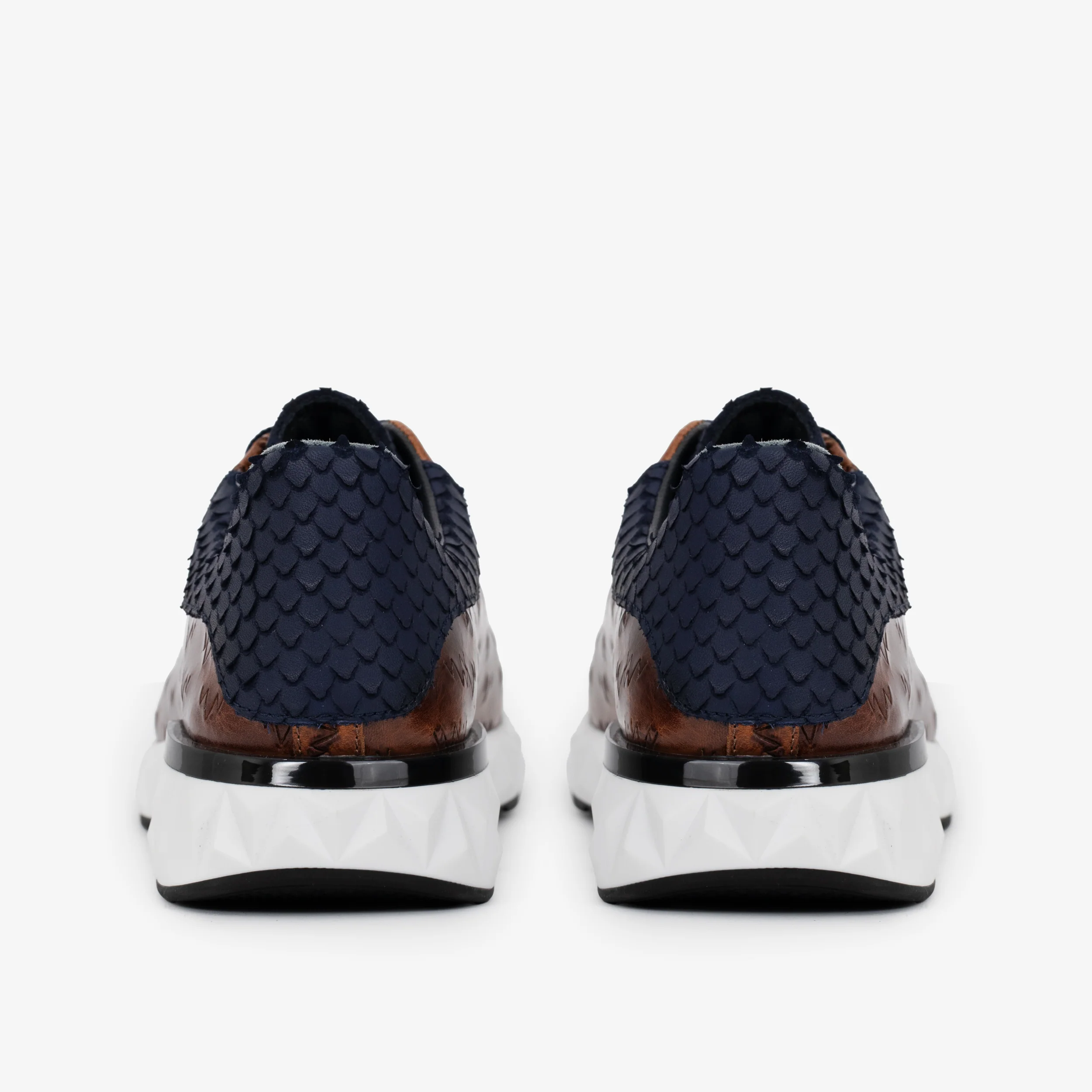 The Caesars Navy & Tan Leather Men Sneaker - Image 6