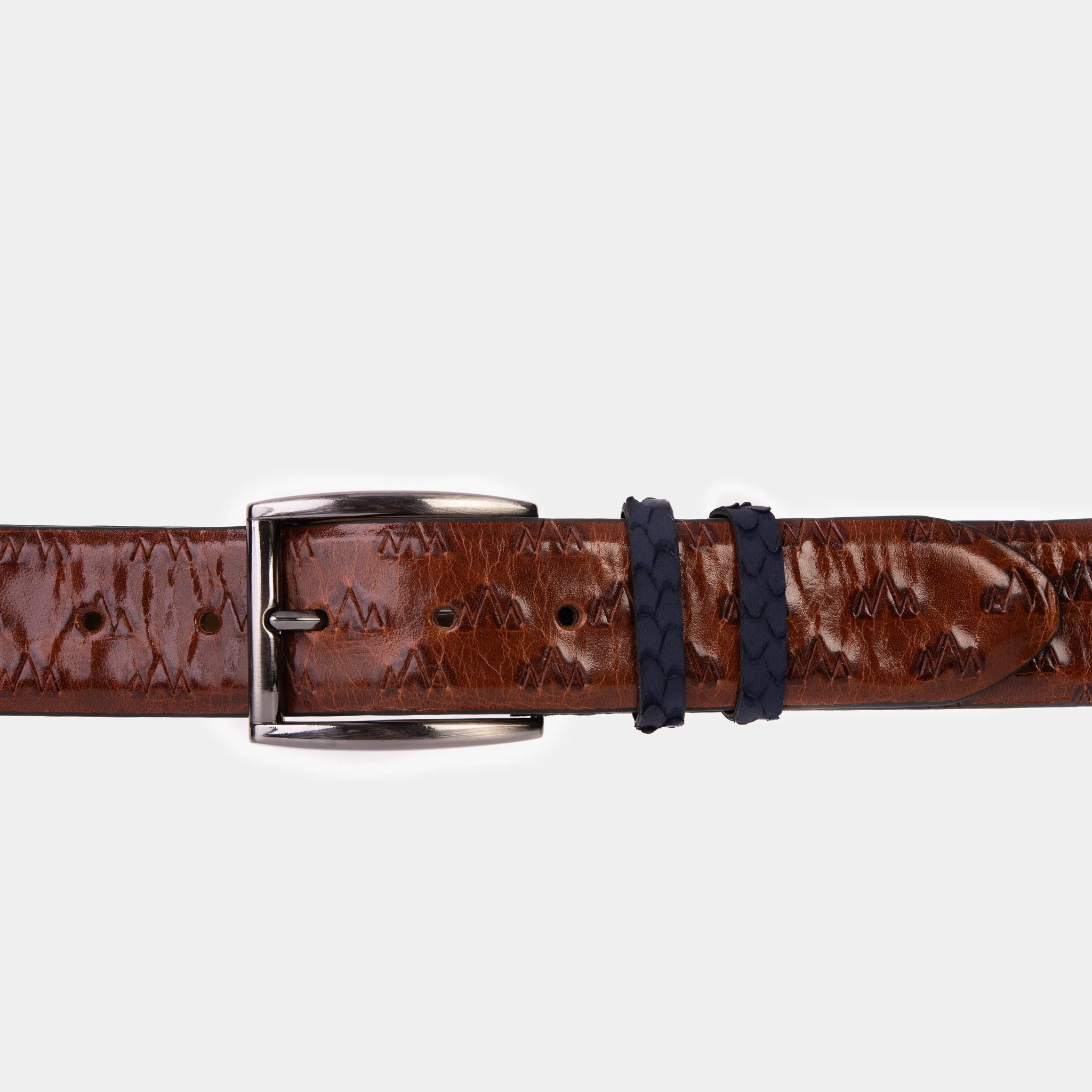 The Caesars Tan & Navy Leather Belt - Image 2
