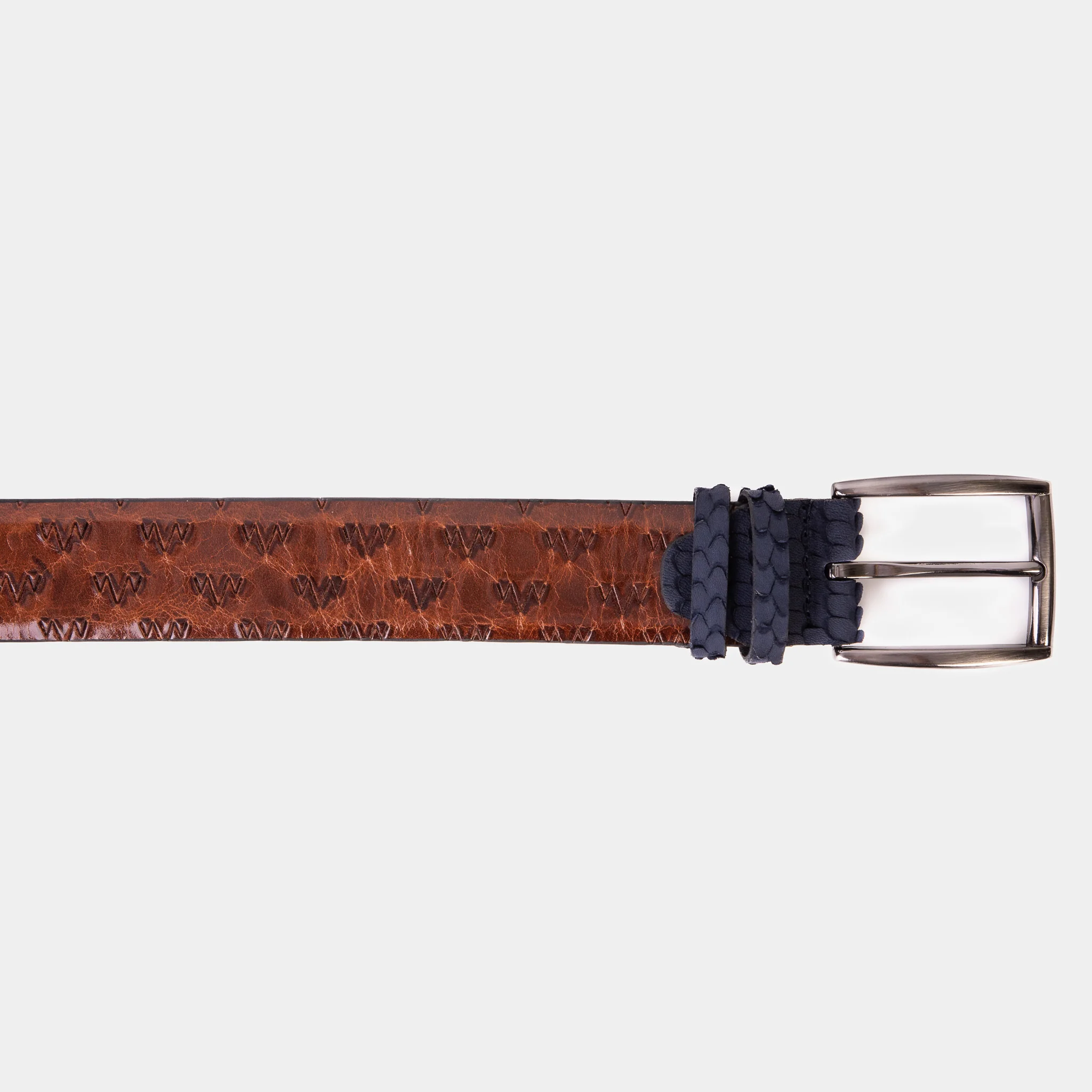 The Caesars Tan & Navy Leather Belt - Image 5