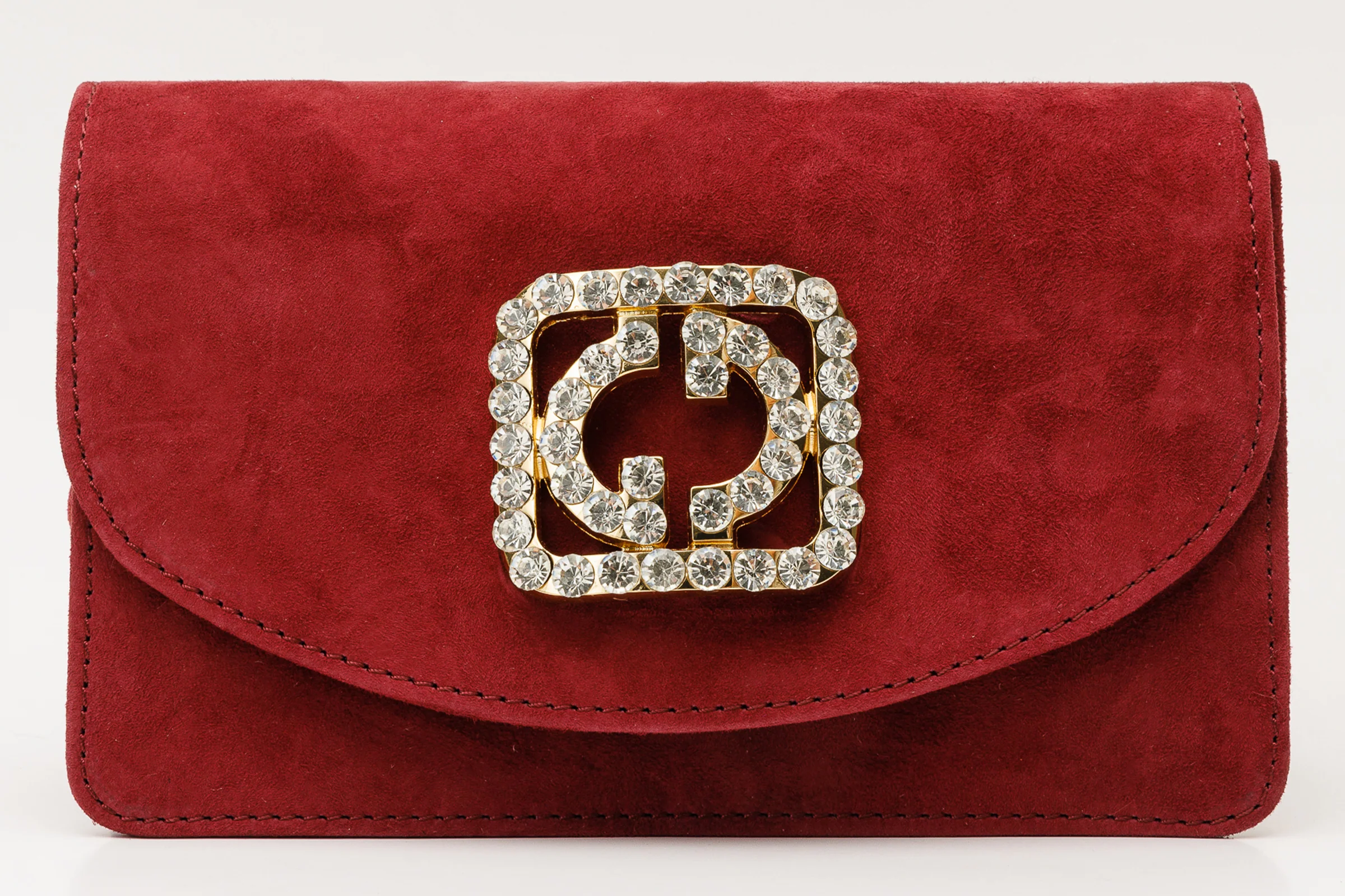 The California Burgundy Suede Leather Handbag - Image 3