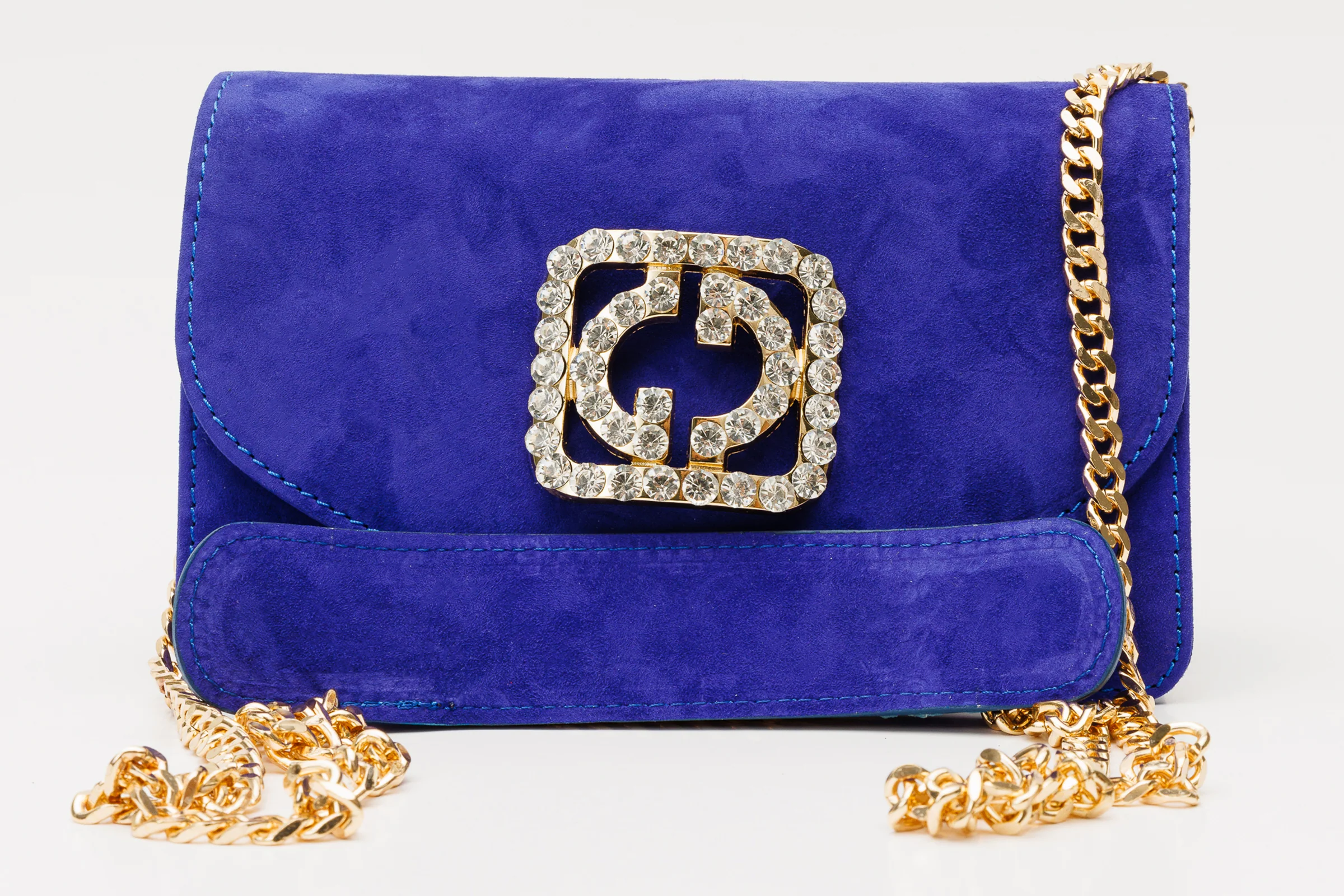 The California Sax Blue Suede Leather Handbag - Image 2