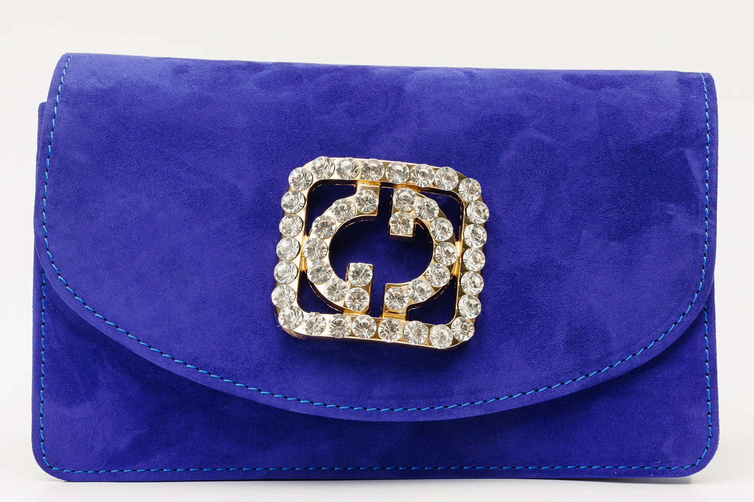 The California Sax Blue Suede Leather Handbag - Image 3