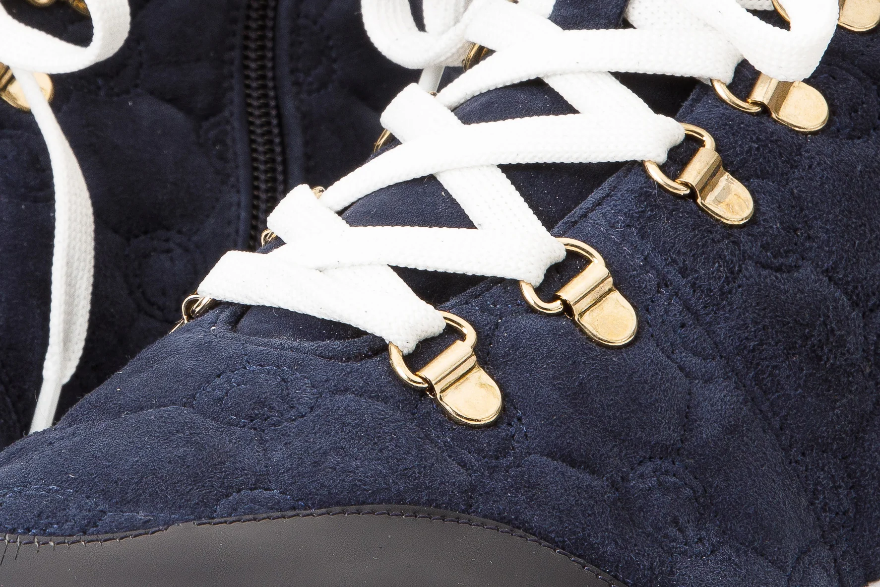 The Cambridge Navy Blue Suede Quilted Leather Ankle Women Boot Final Sale! - Image 3