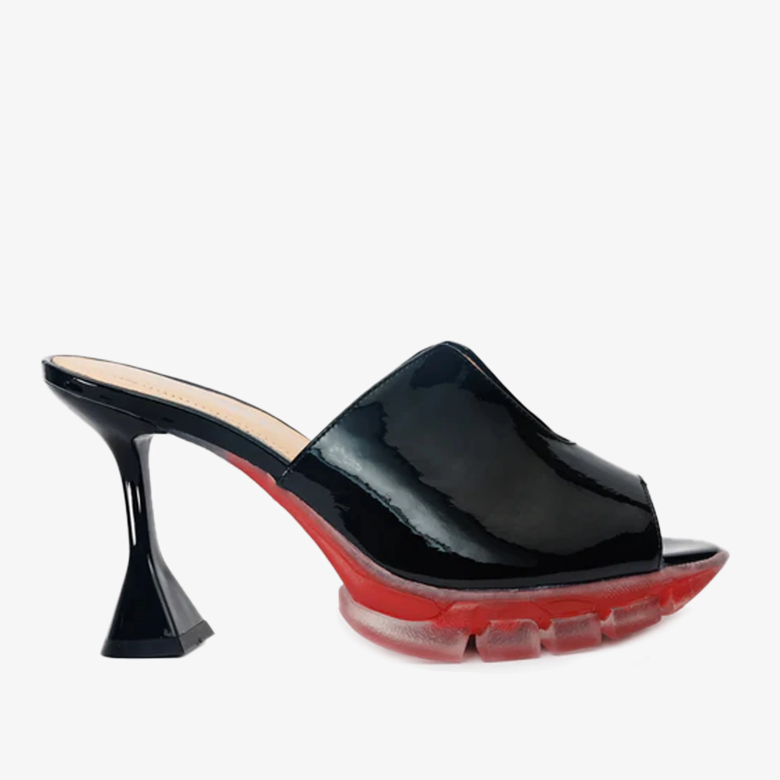 The Caratal Black Patent Leather Women Sandal - Image 2