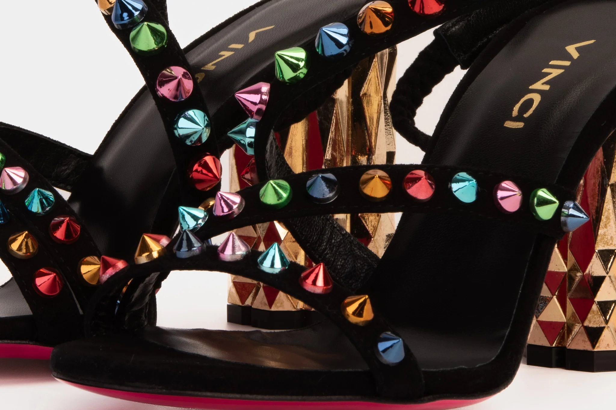The Caris Black Block Heel Spike Leather Women Sandal Final Sale! - Image 5