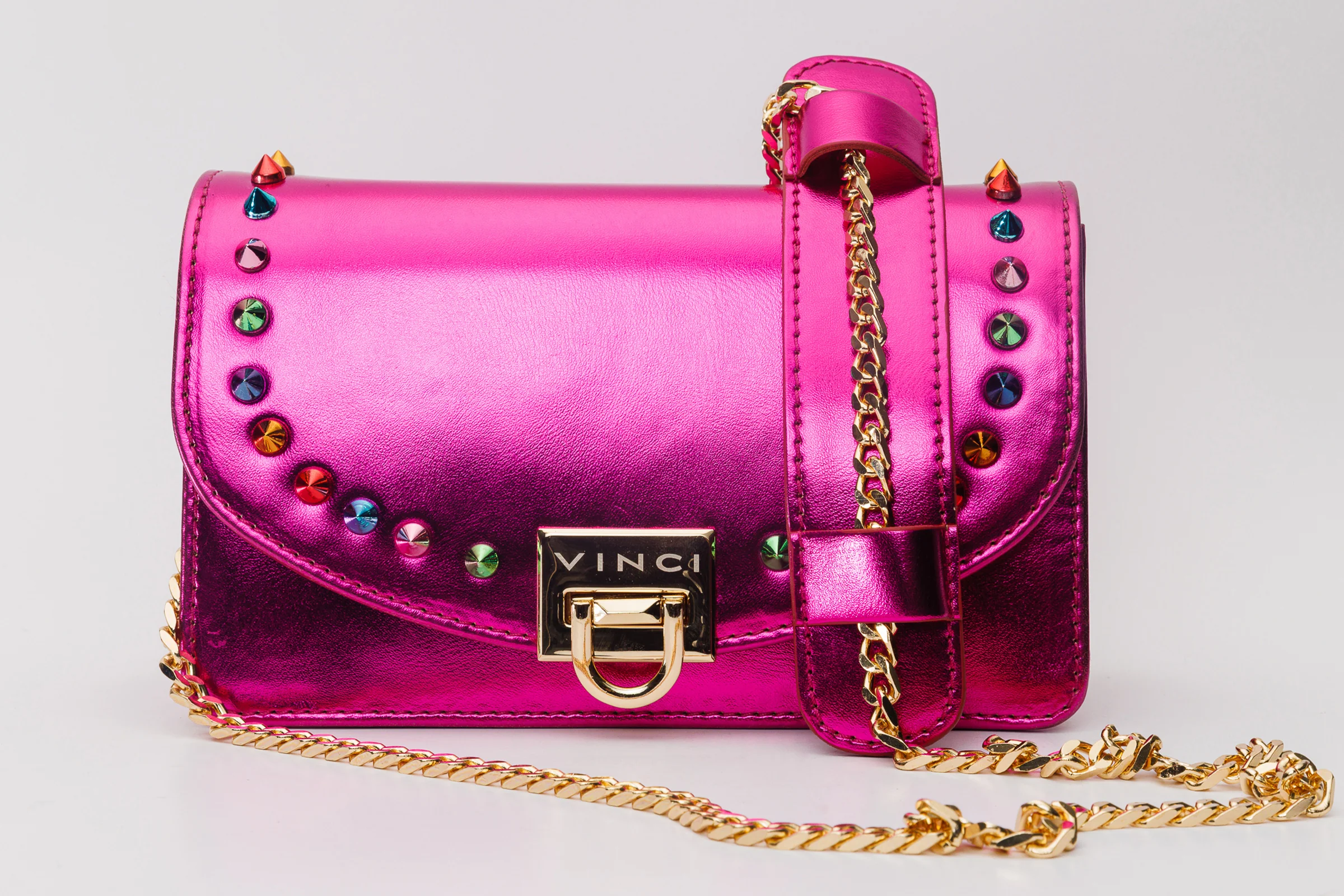 The Caris Fuchsia Leather Handbag - Image 2